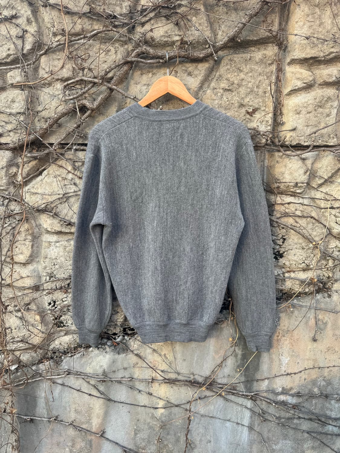 80~90s 라코스테 빈티지 울 브이넥 니트 그레이 상품이미지4