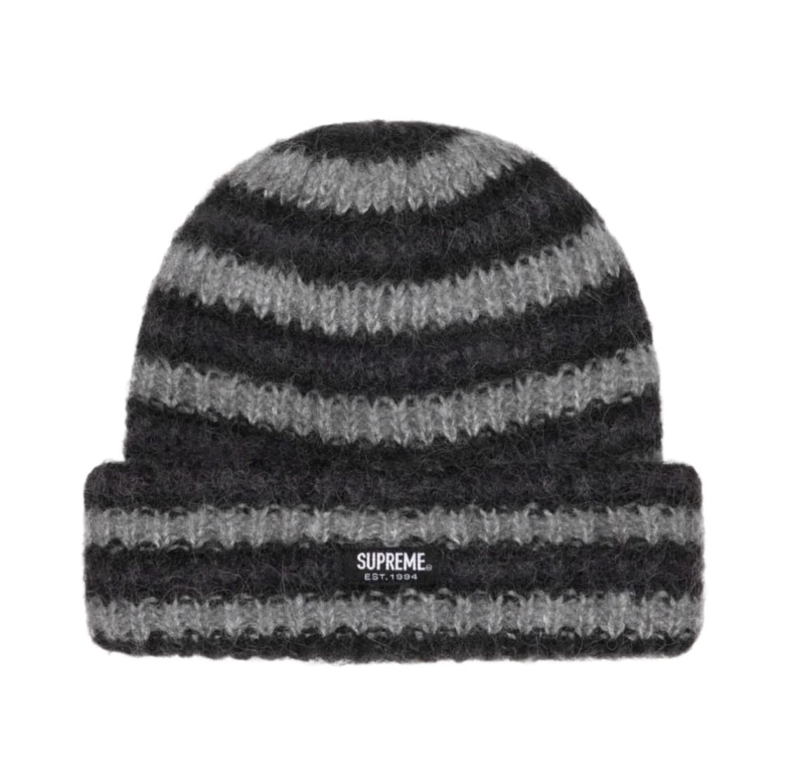슈프림 루즈 스트라이프 비니 블랙 상품이미지1