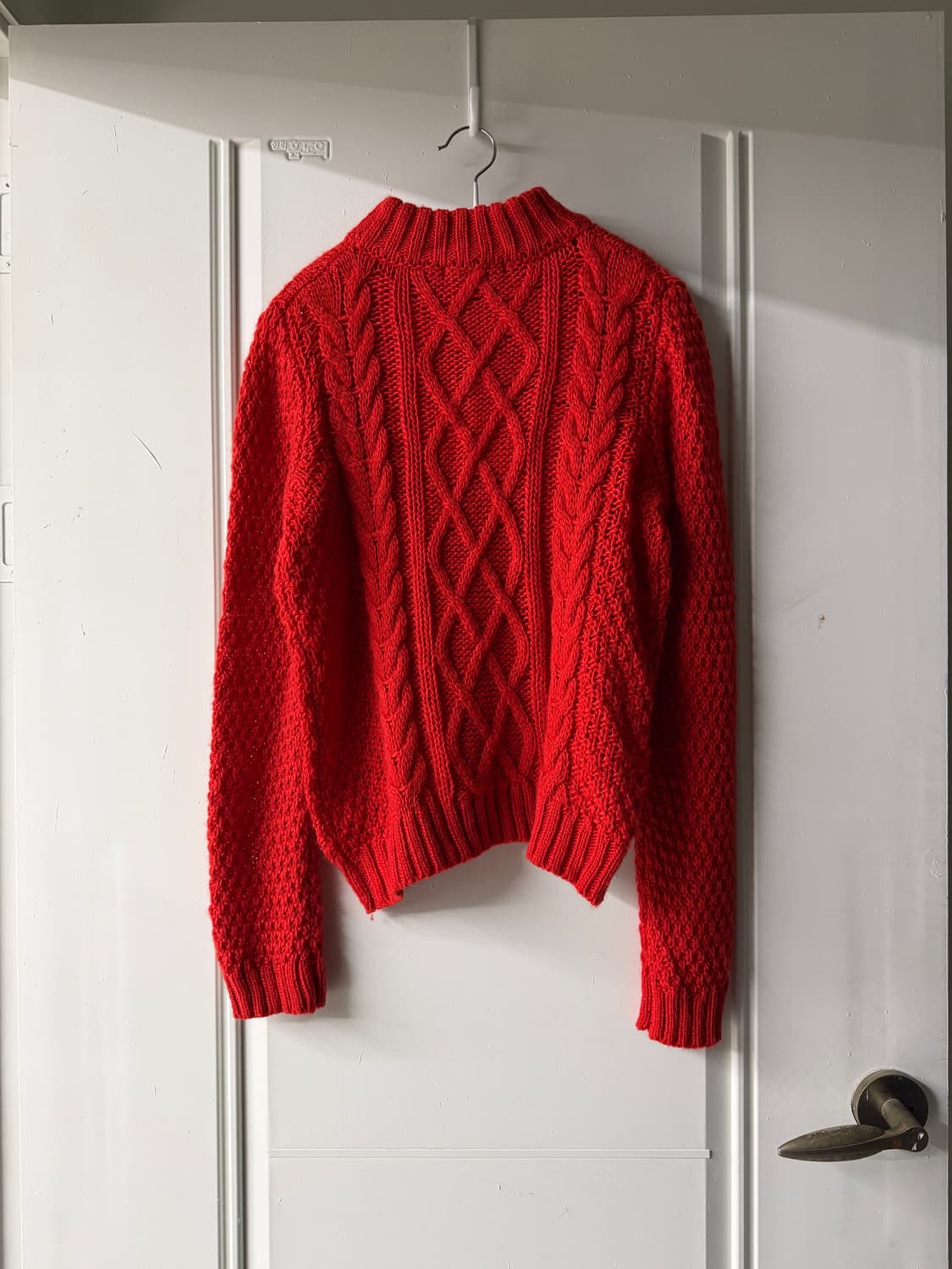 일본빈티지 울30 레드 케이블니트 상품이미지10