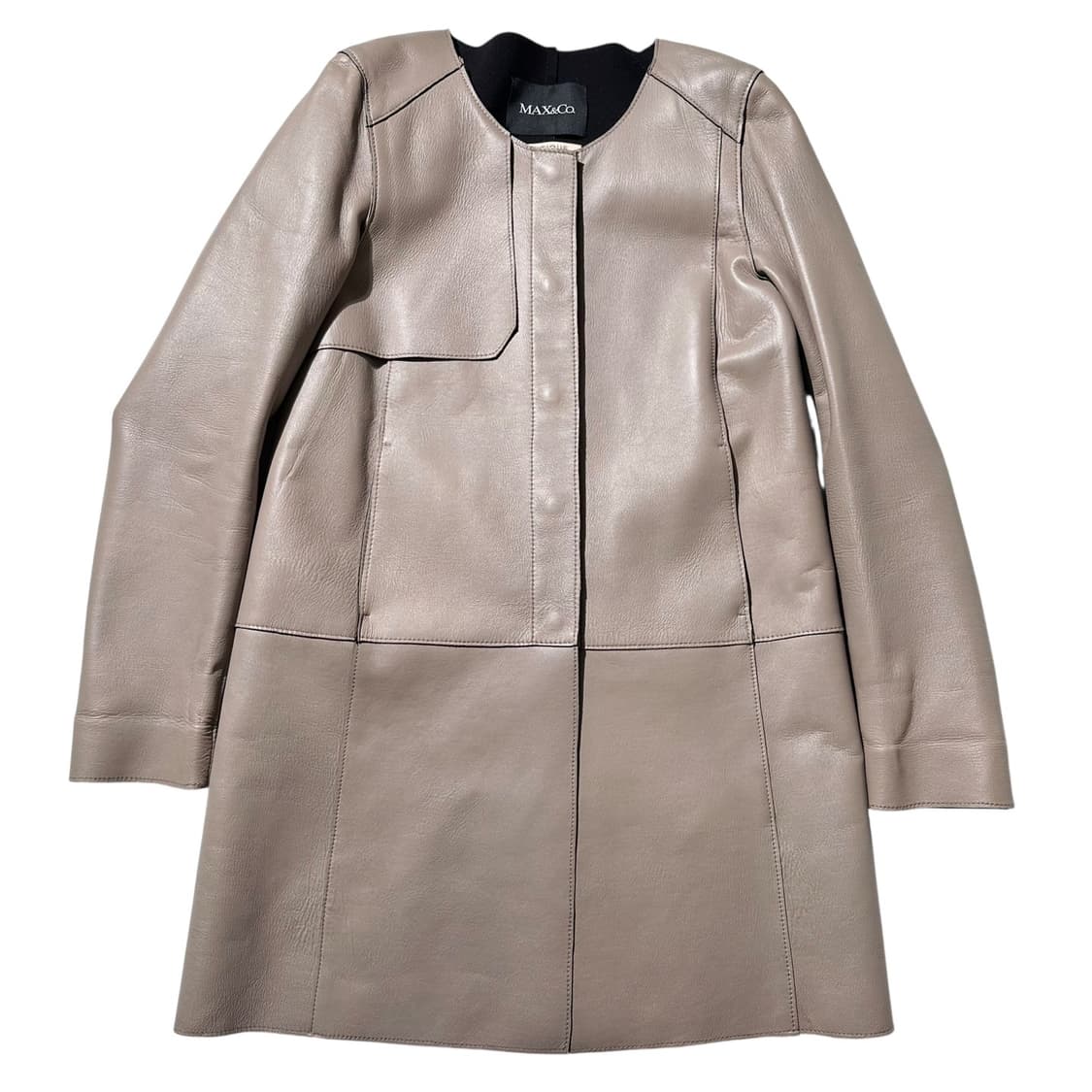 막스마라 막스앤코 부띠끄 레더 라운드넥 싱글 코트 상품이미지1