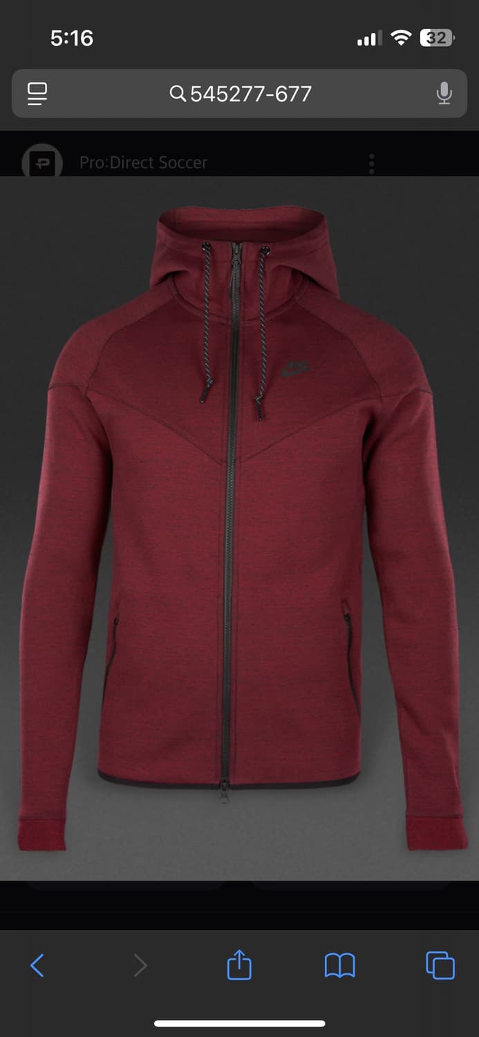 나이키 테크플리스 마룬 레드 xl 상품이미지1