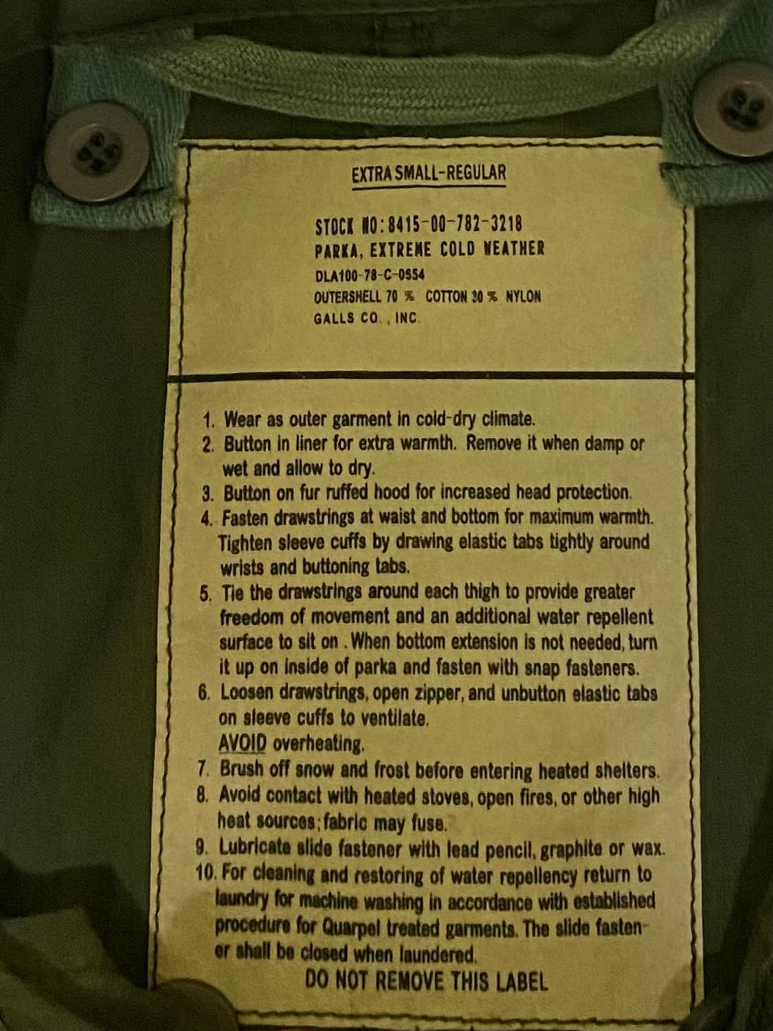 미군 피쉬테일 자켓 사이즈 100 상품이미지5