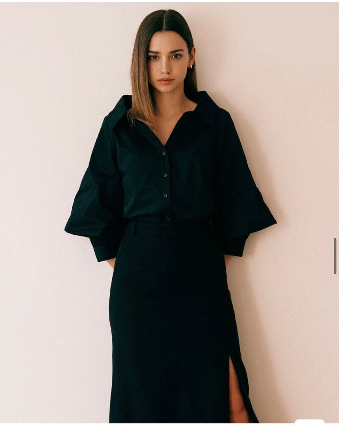 유얼네임히얼 유미네 오프숄더 블랙 매력이 셔츠 블라우스 M 상품이미지5