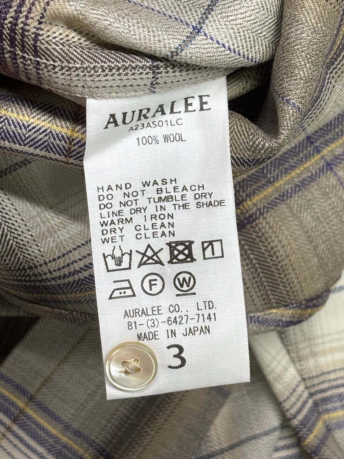 오라리 23aw 브라운 체크셔츠3사이즈 (택 있는 새제품) 상품이미지5