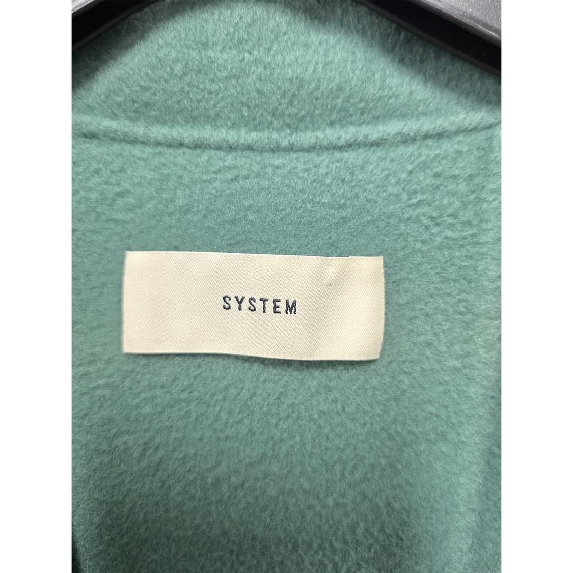 택포// L 한섬 시스템 그린 캐시미어혼방 롱 코트  상품이미지2