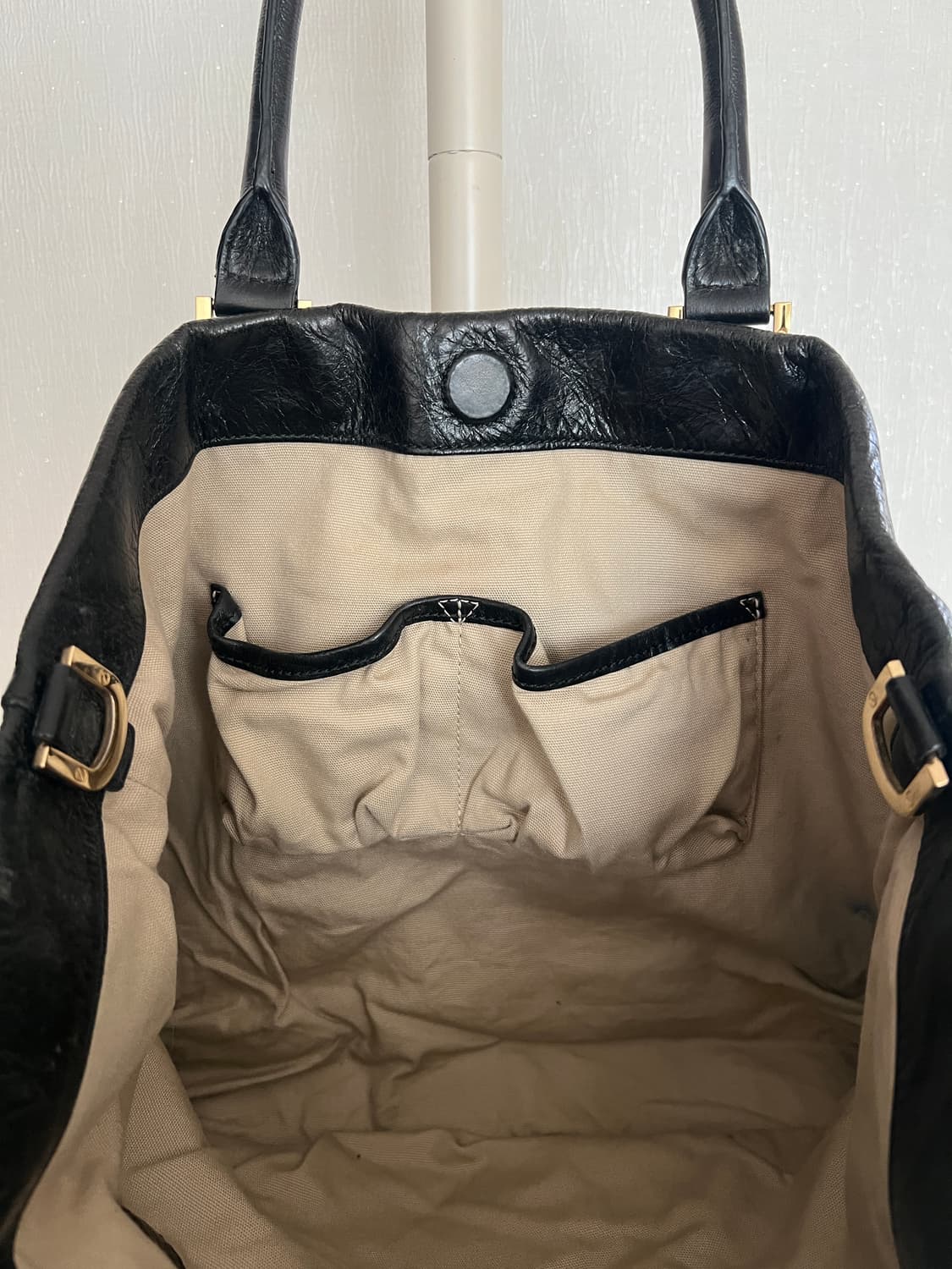 Tory Burch 토리버치 아만다 가죽 토트백 블랙 상품이미지5