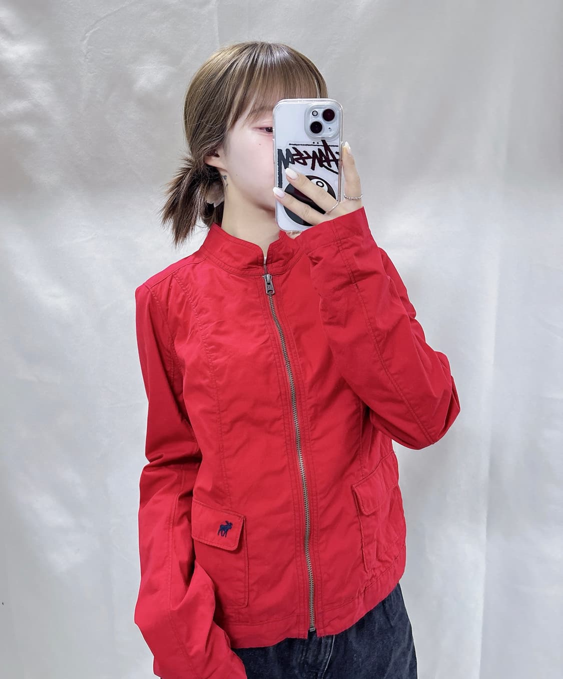 아베크롬비  레드 자수로고 트러커 자켓  상품이미지1