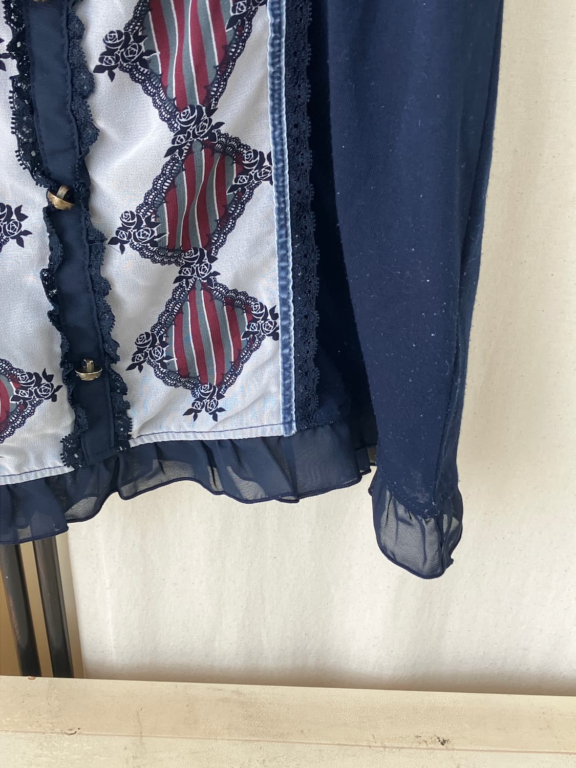 Axes Femme velvet lace line blouse 상품이미지8