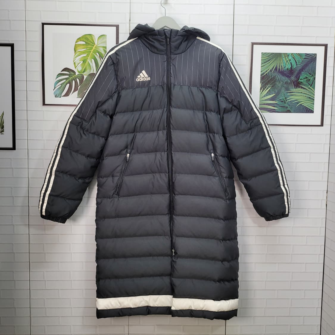 아디다스 티로15 다운 후드 롱 패딩 자켓 점퍼 95사이즈 상품이미지1