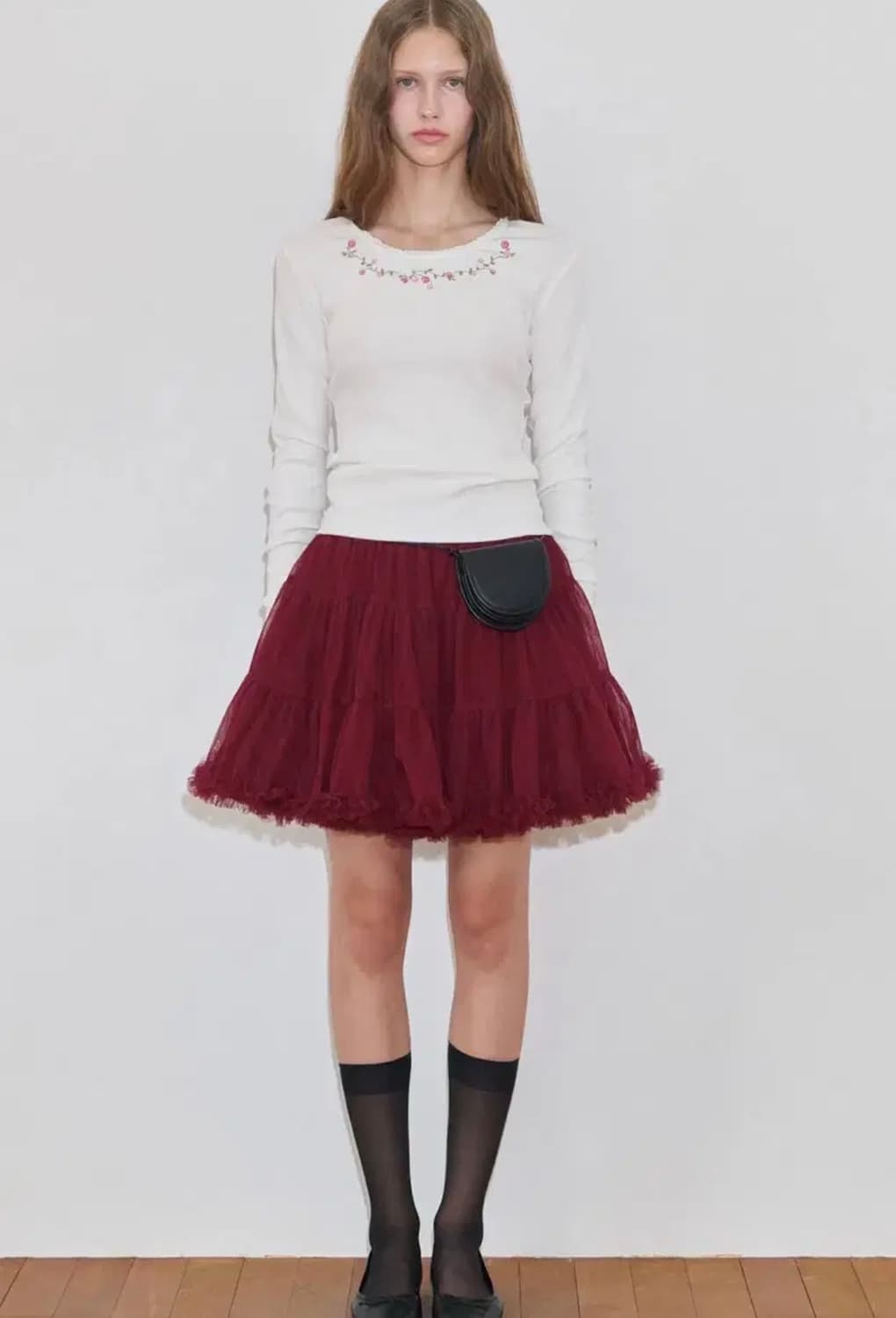 시눈 튜튜스커트 버건디 판매 상품이미지2