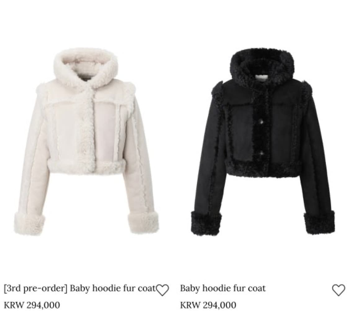 쓰리타임즈 무스탕 baby hoodie fur coat 상품이미지1