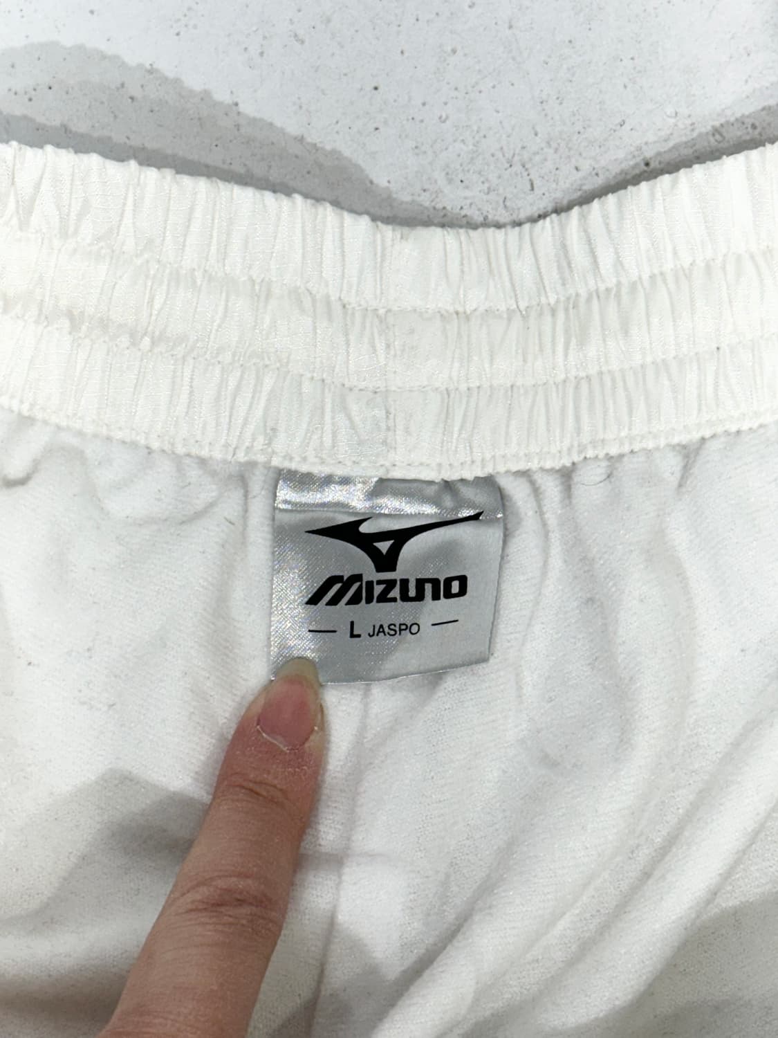 미즈노 화이트 블랙 로고 와이드 팬츠 L 상품이미지7