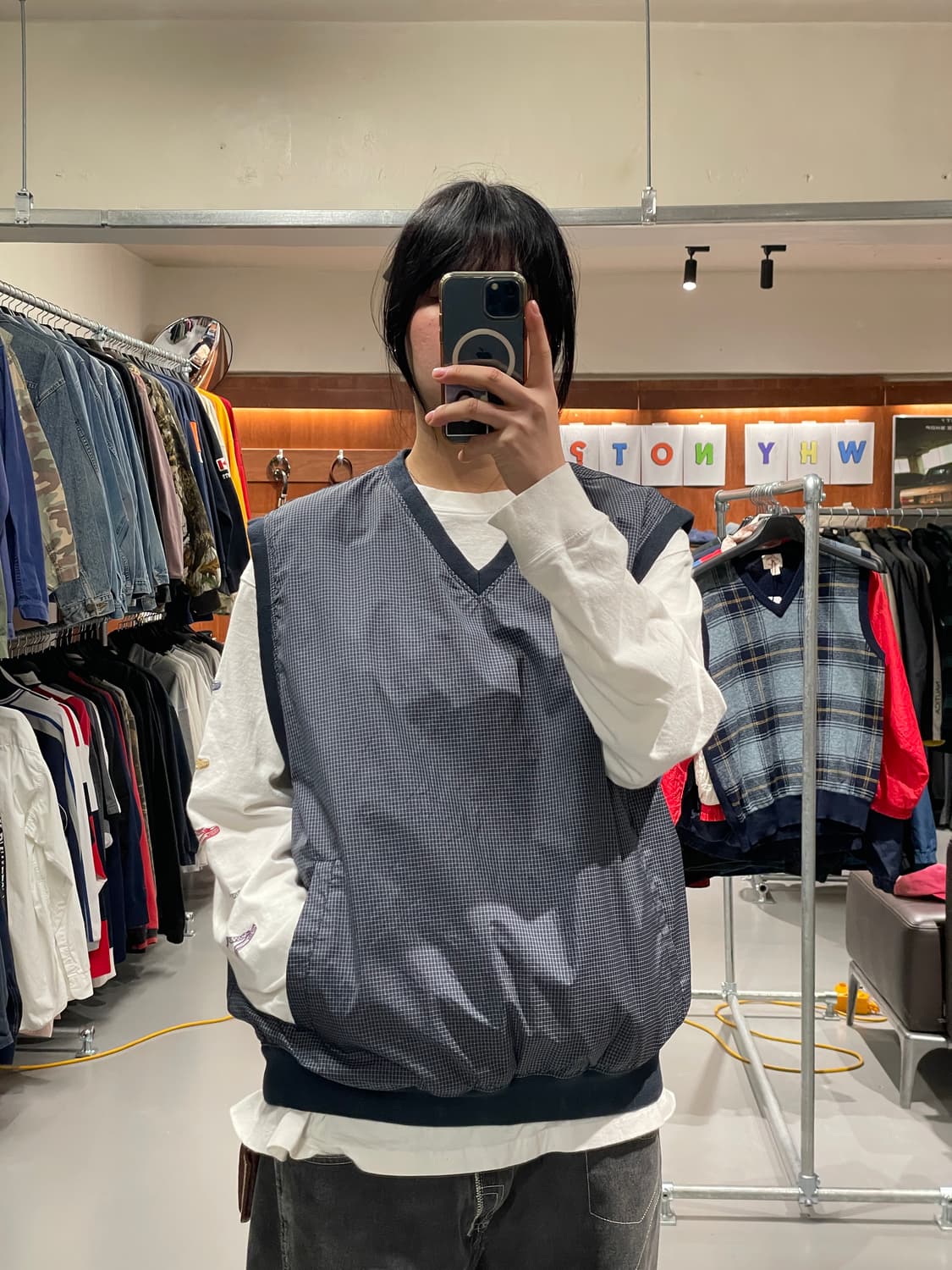 빈티지 바람막이 웜업 조끼 상품이미지1