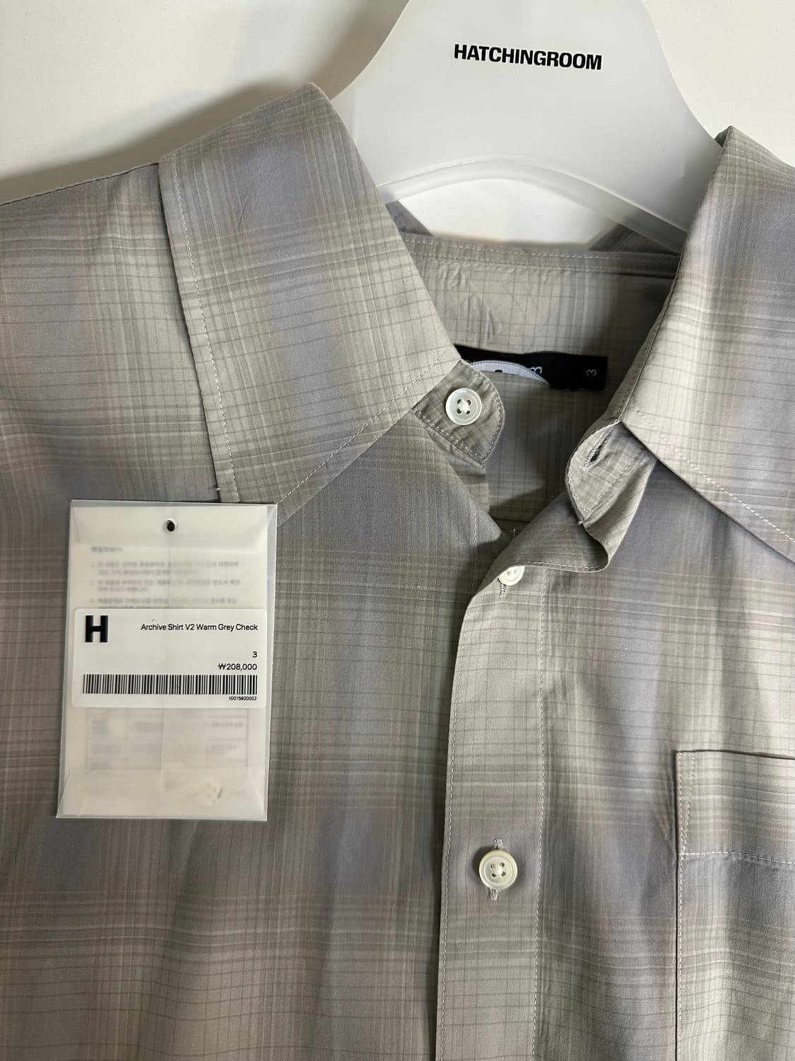 해칭룸 Archive Shirt V2 Warm Grey Check (3) 상품이미지3