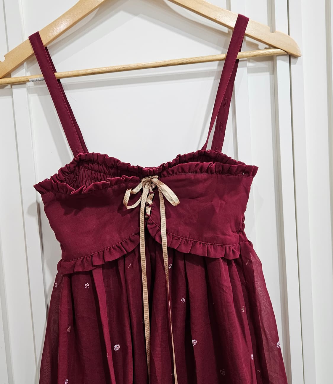 버건디 뷔스티에 원피스 레이스 상품이미지3