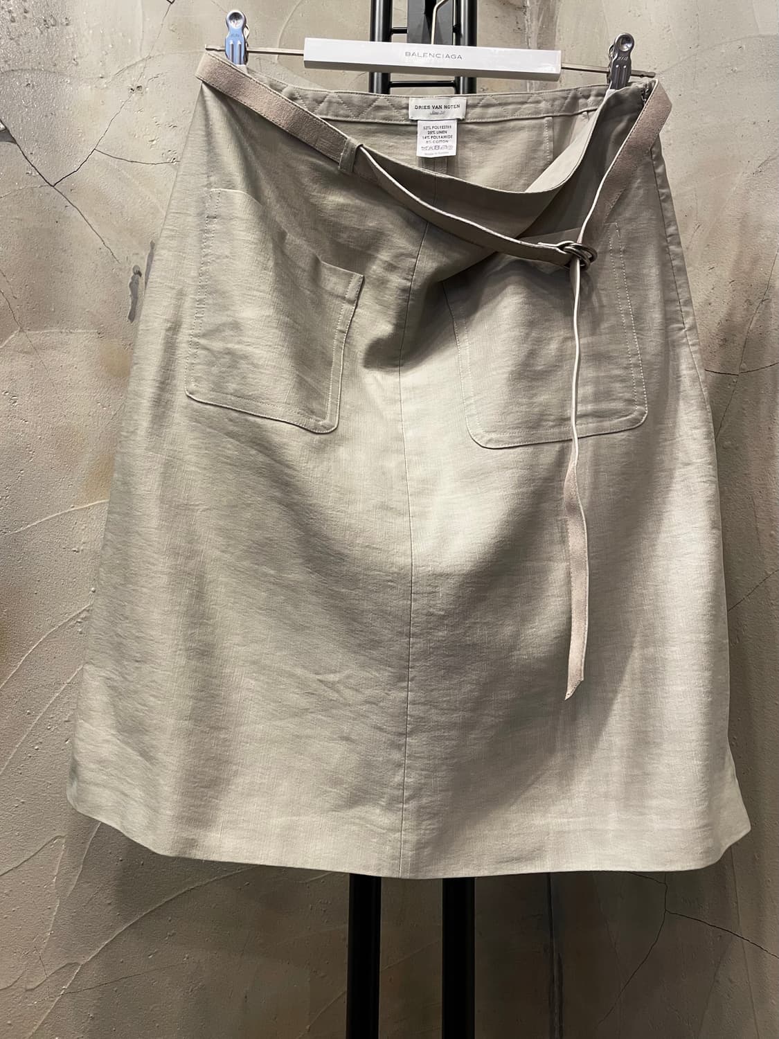 드리스반 노튼 레더 벨티드 린넨 홈방 스커트 38 상품이미지1