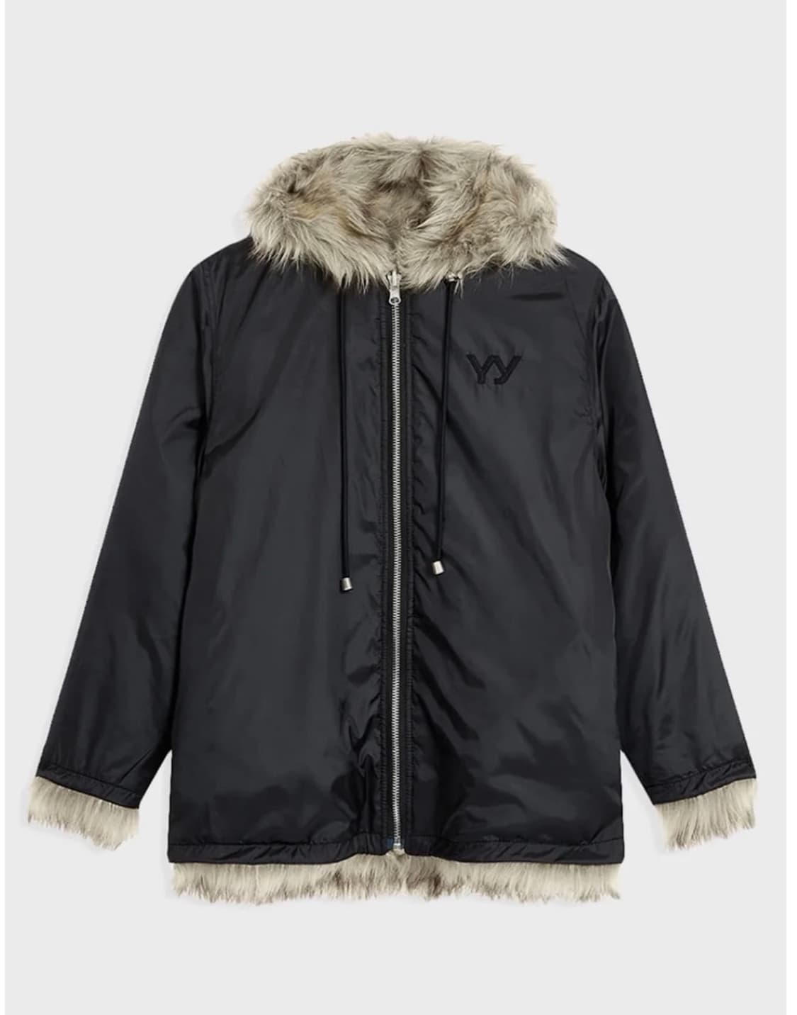 OPEN YY 리버시블 퍼 후드 자켓 (베이지) S 사이즈 상품이미지3