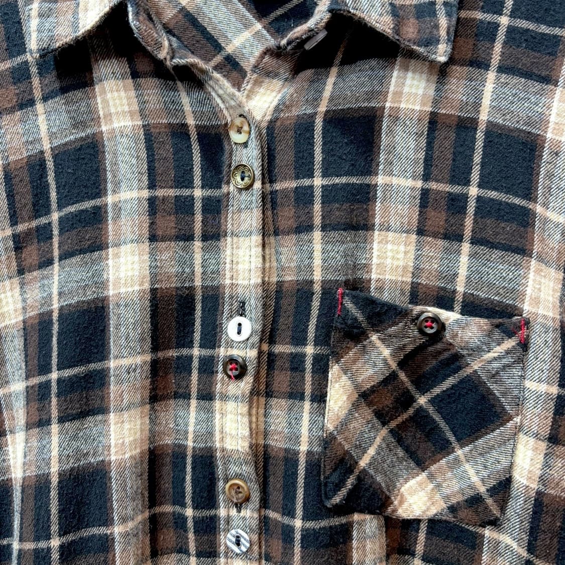Cross&Co 더블 버튼 플란넬 셔츠 (M) 상품이미지3