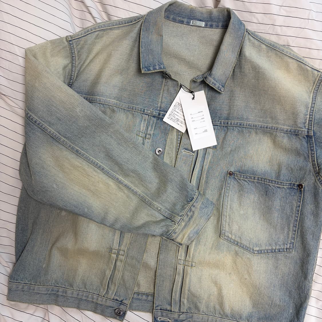 [48] A.PRESSE 아프레쎄 25 데님 자켓 블리치 상품이미지2