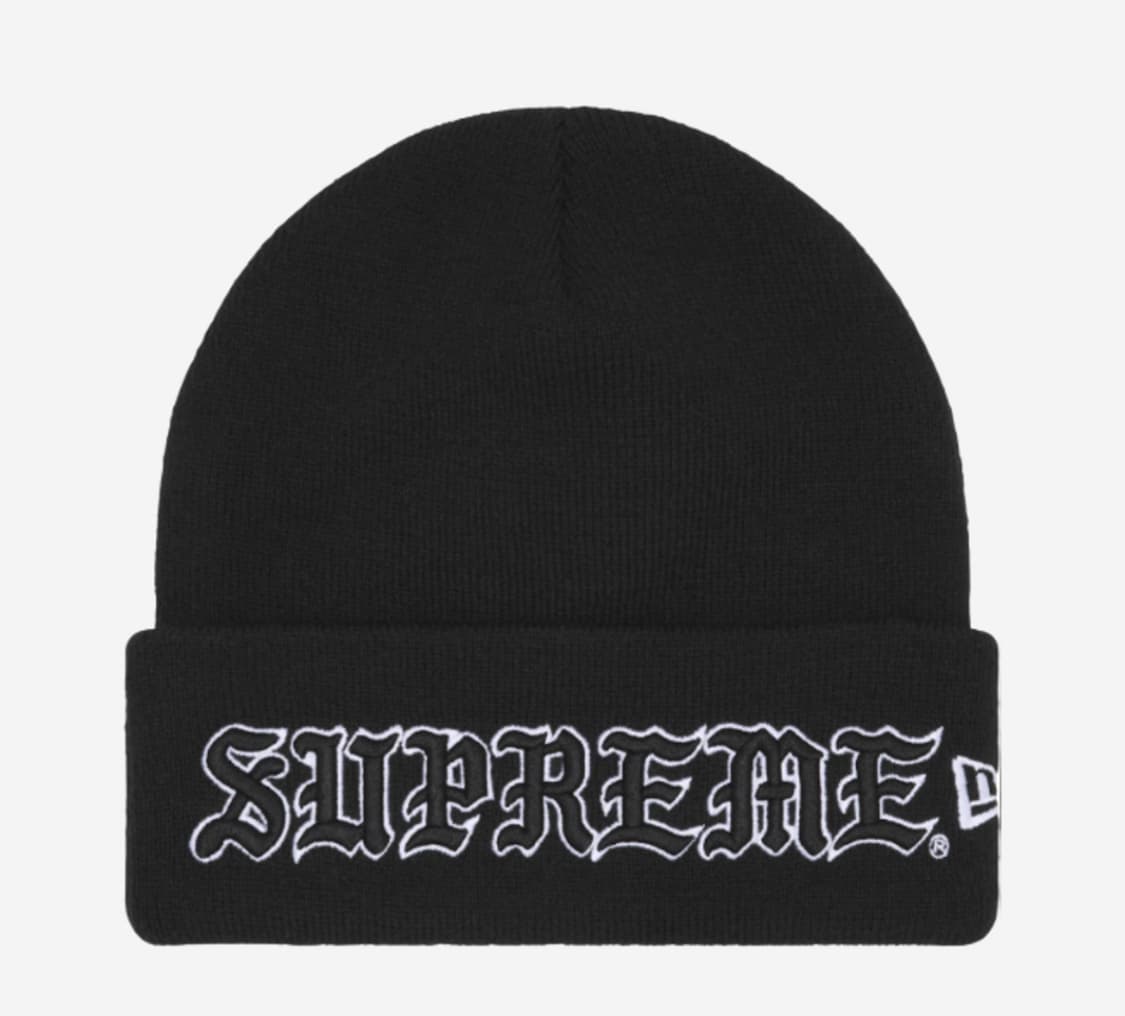 Supreme New Era Old English 비니 블랙 미개봉 상품이미지1