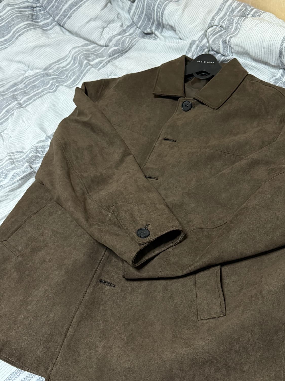 (L) 무신사스탠다드 신세틱 스웨이드 카코트 브라운 상품이미지3