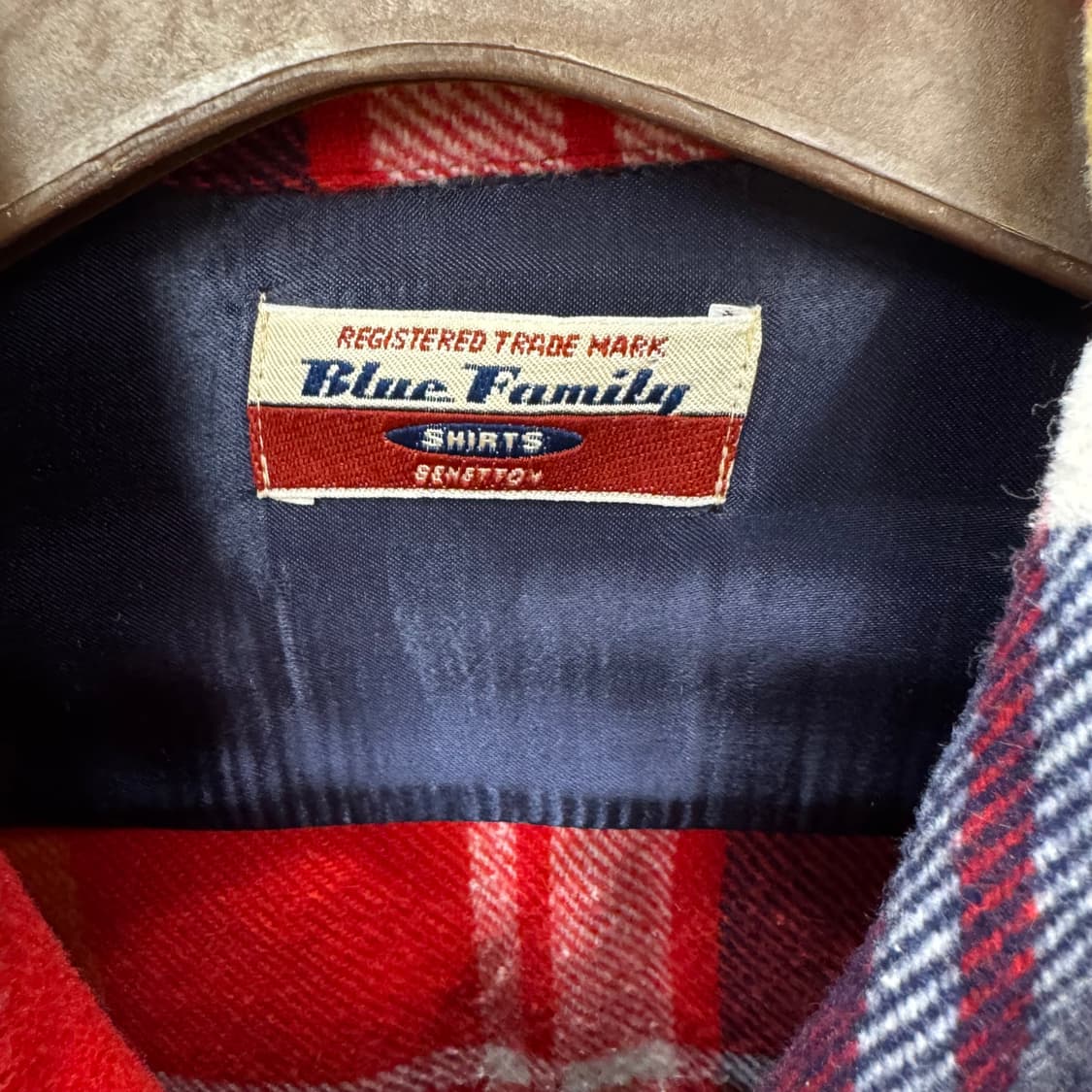 90s ITA VINTAGE 플란넬 체크 패턴 집업 셔츠 레드 상품이미지5