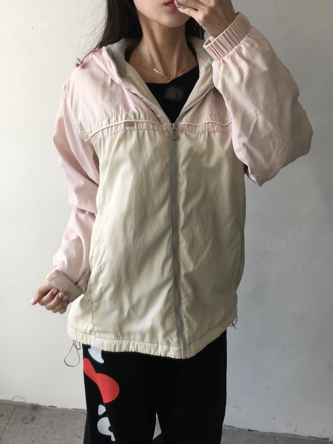 아식스 기모 후드 바람막이 자켓 상품이미지1