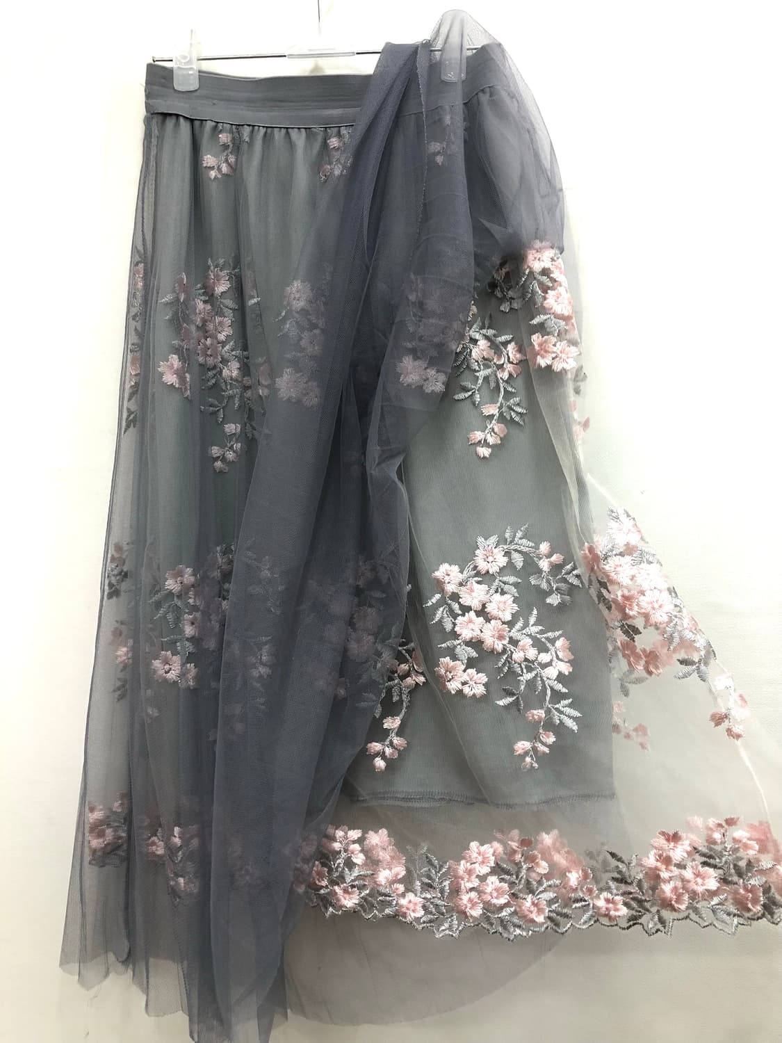 pink floral embroidery tulle skirt 상품이미지3