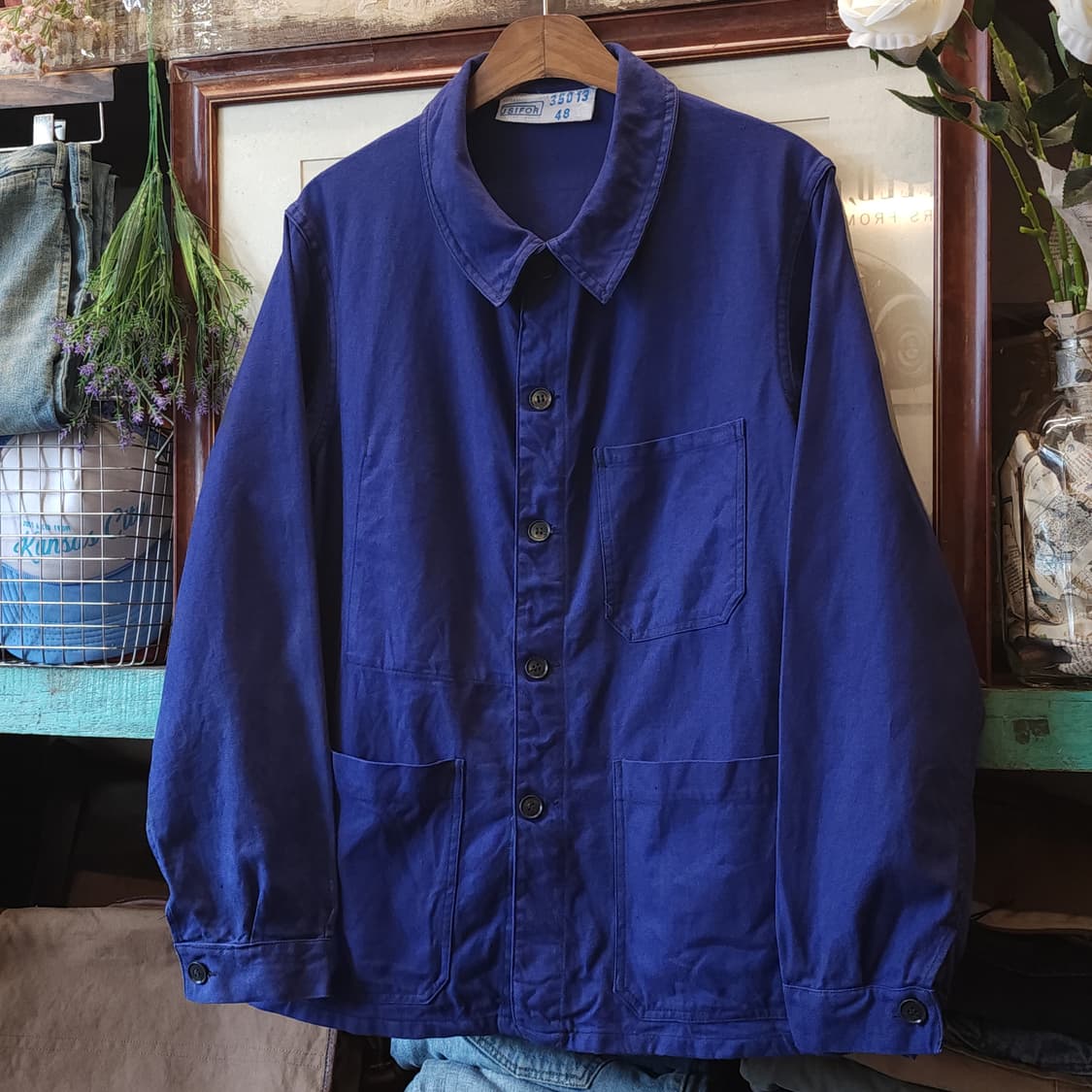 60s 프렌치 워크자켓 프렌치자켓 블루 워크자켓 48 상품이미지3