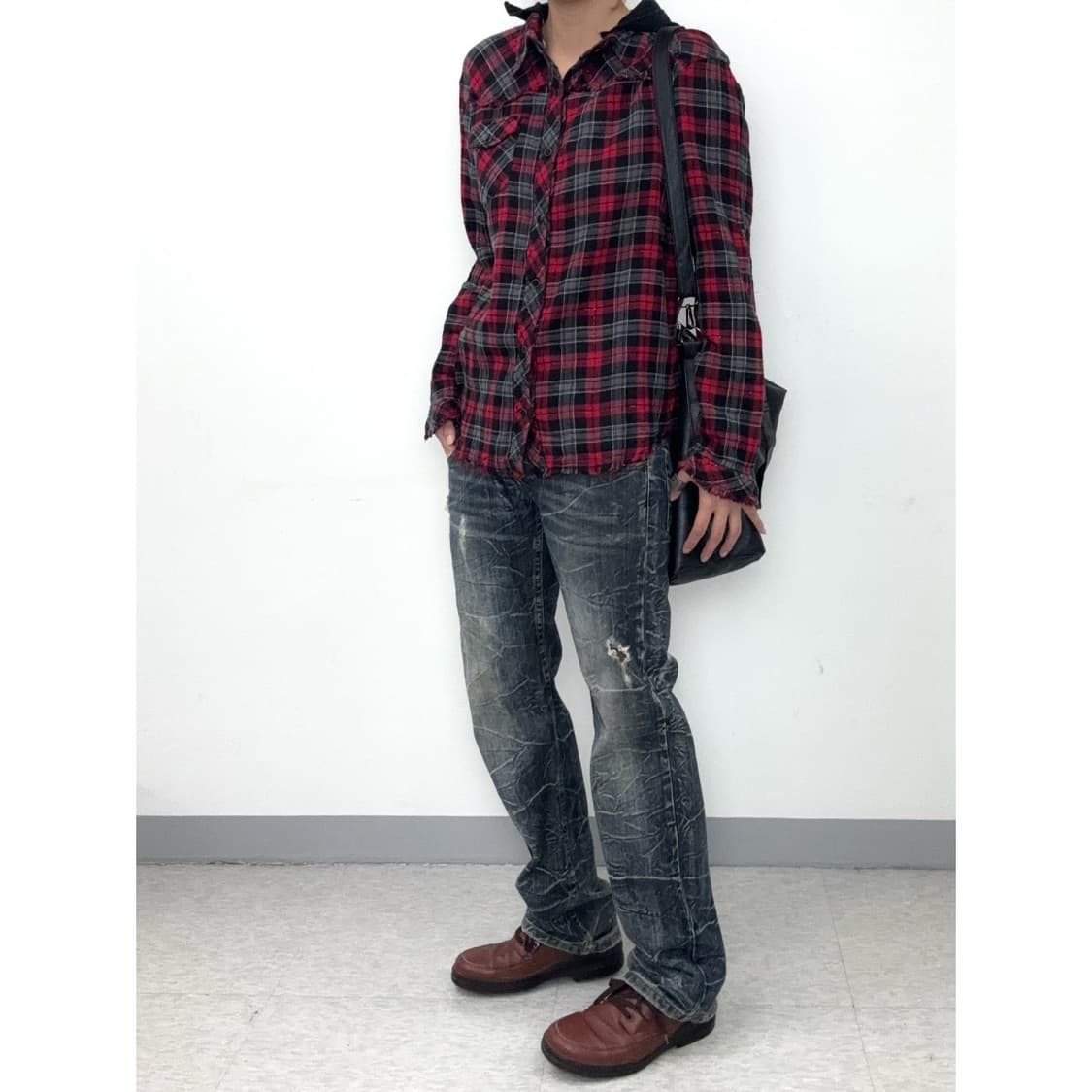 빈티지 Nylaus 더블 웨이스트 데님 팬츠 상품이미지3