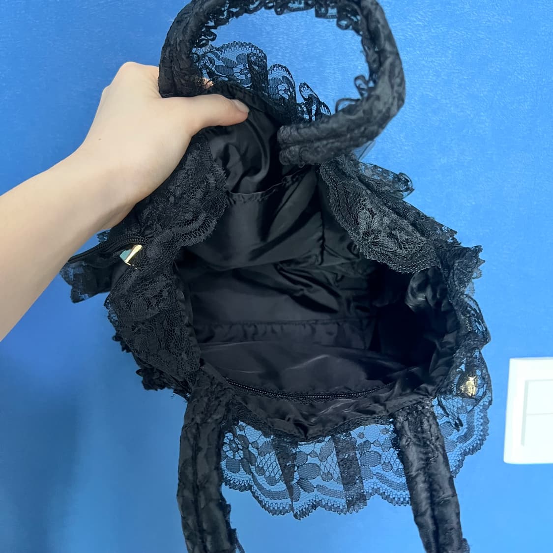 레이스 블랙 빈티지 가방 상품이미지4