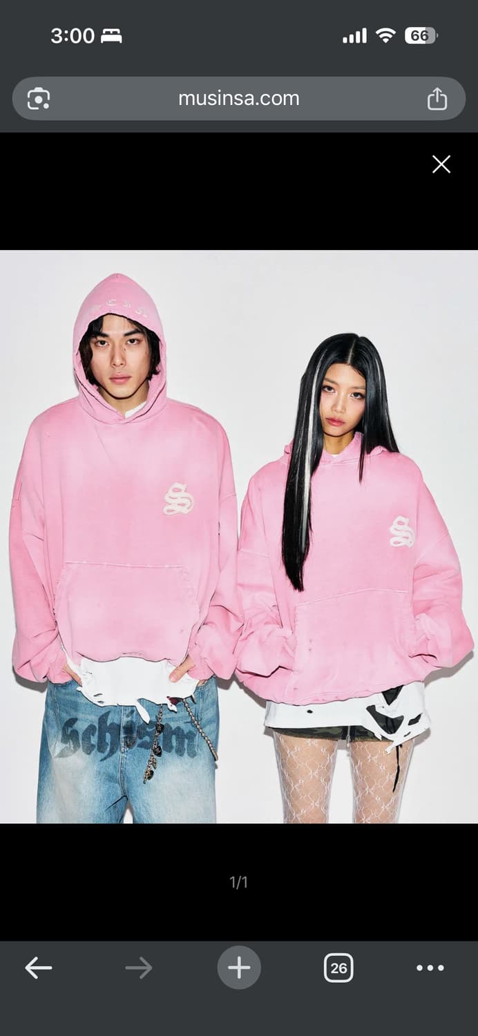 [구합니다!] 스키즘 인듀싱 후드티 핑크(M,L) 상품이미지1