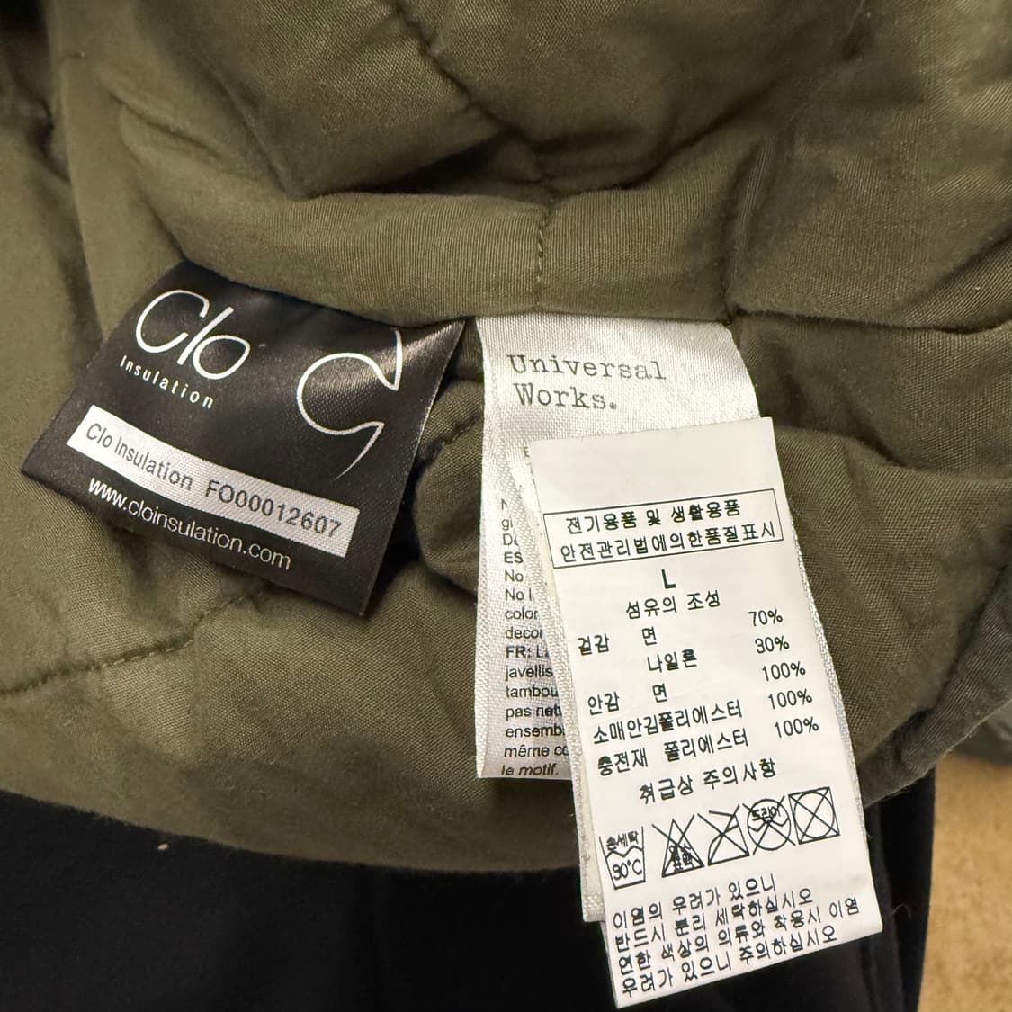 [정품/L] Clo 카키색 후드 야상 점퍼 b17 상품이미지5