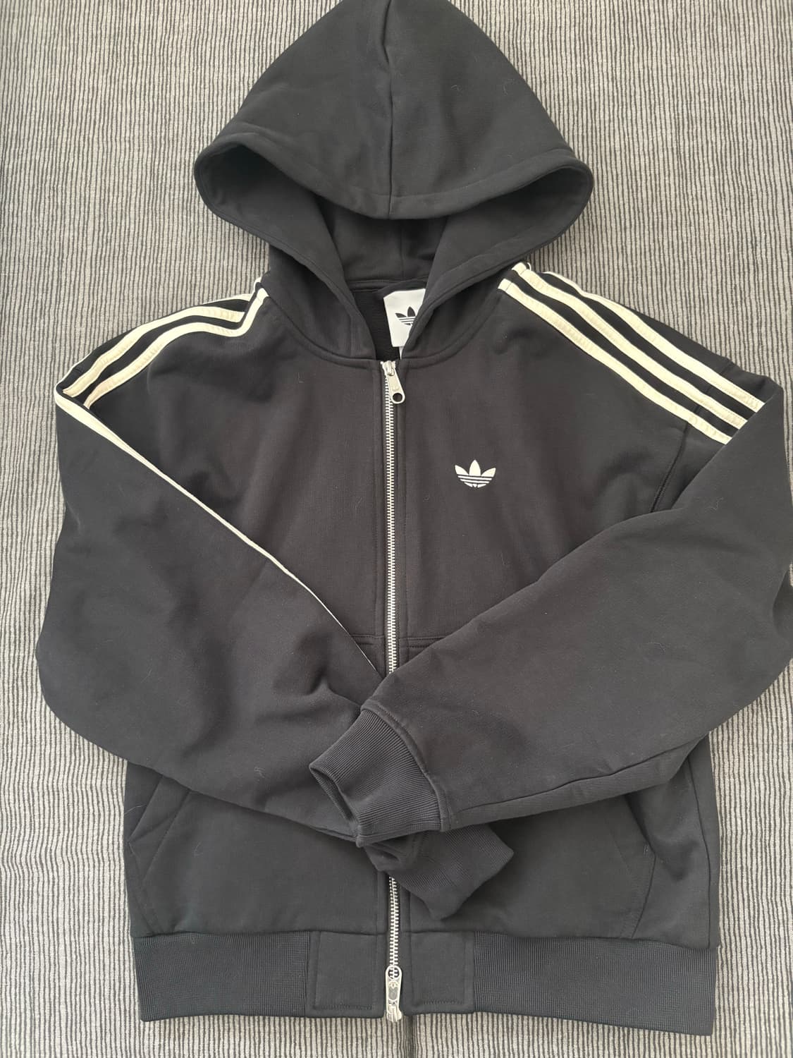 아디다스 후드집업 블랙크림화이트 xs 상품이미지1