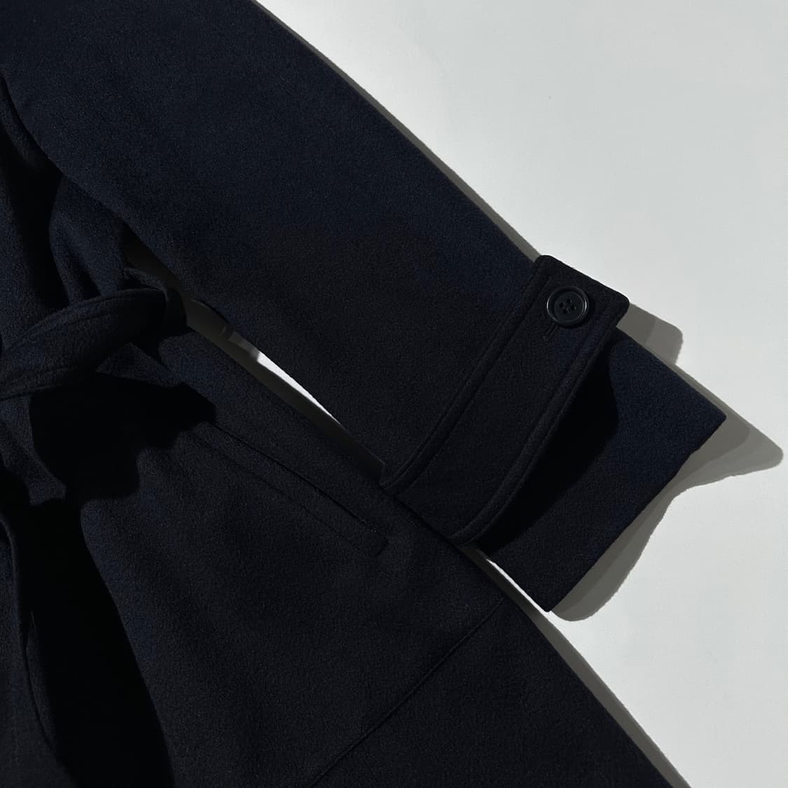 아르마니 꼴레지오니 캐시미어 100% 히든버튼 로브 더블 코트 네이비 상품이미지5