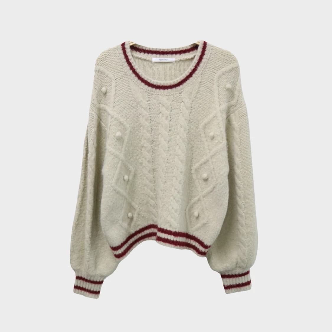 MAJESTIC LEGON 꽈배기 폼폼 니트 63709 상품이미지1