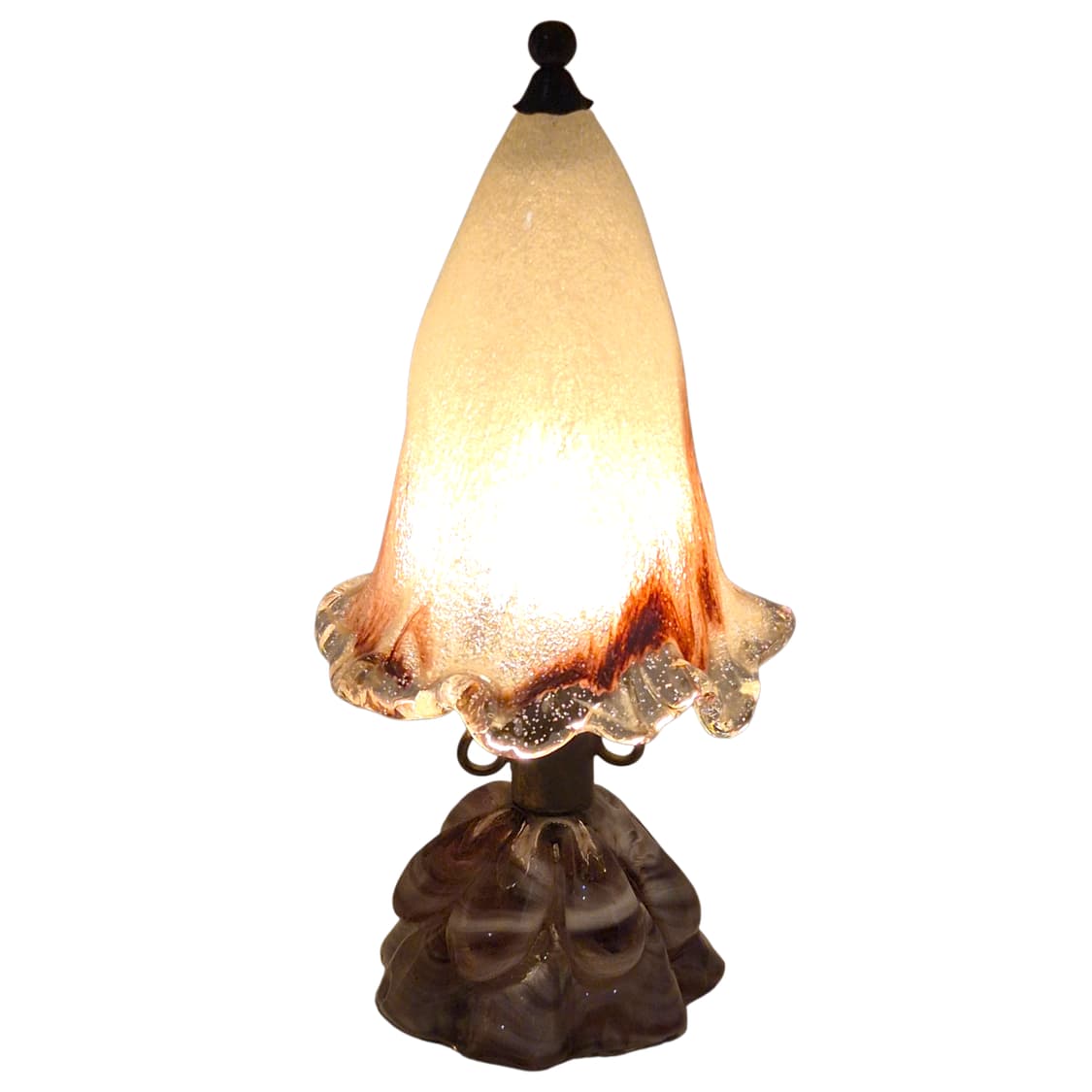 70s 레어 이와타 핸드블로운 퍼플 마블 꼬깔 램프 상품이미지1