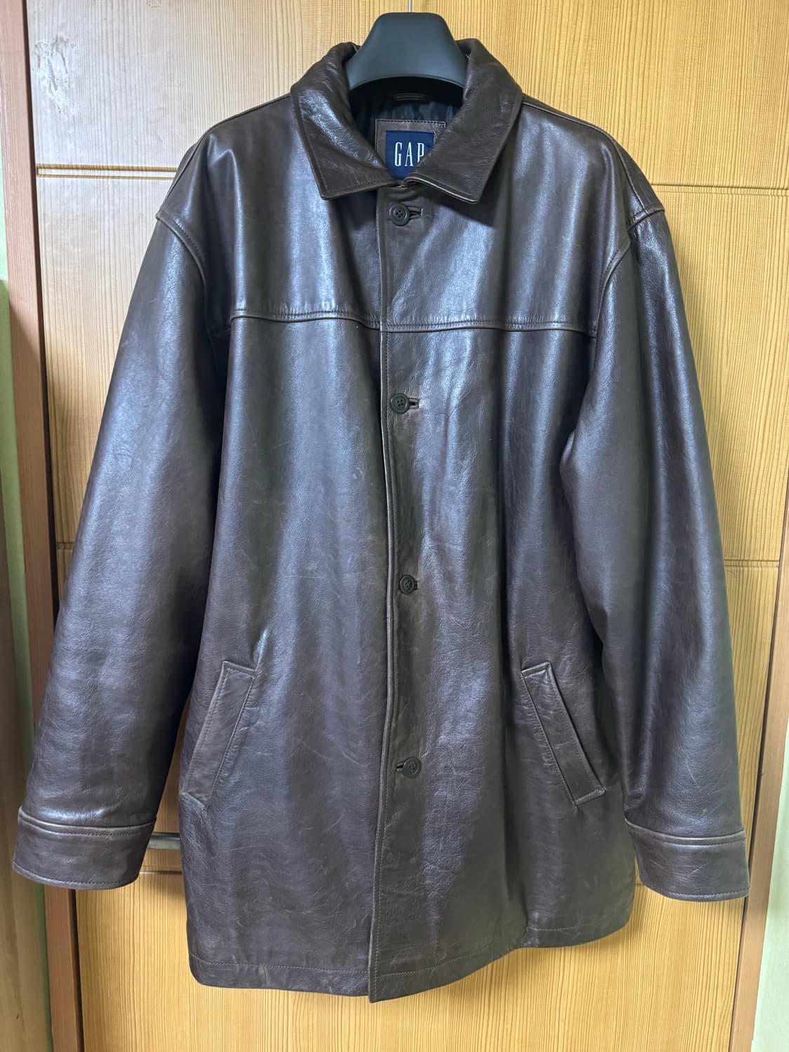 올드 갭 레더 카코트 브라운 XL 상품이미지2