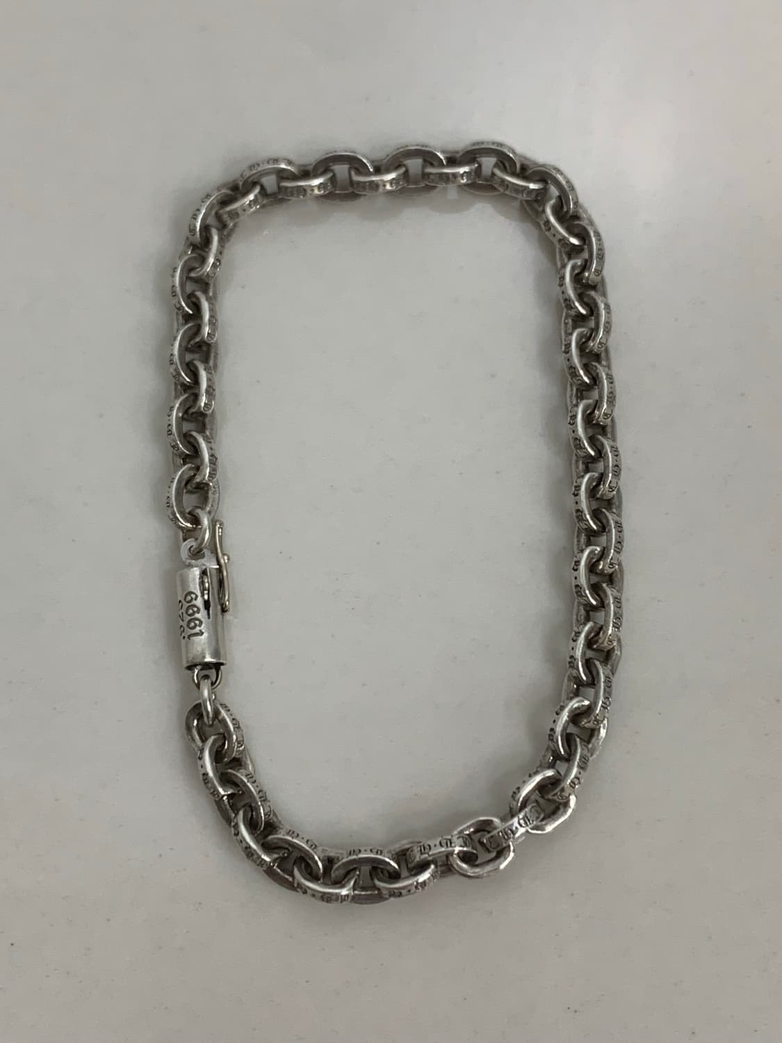 [7인치] 크롬하츠 페이퍼체인 은 팔찌 상품이미지1