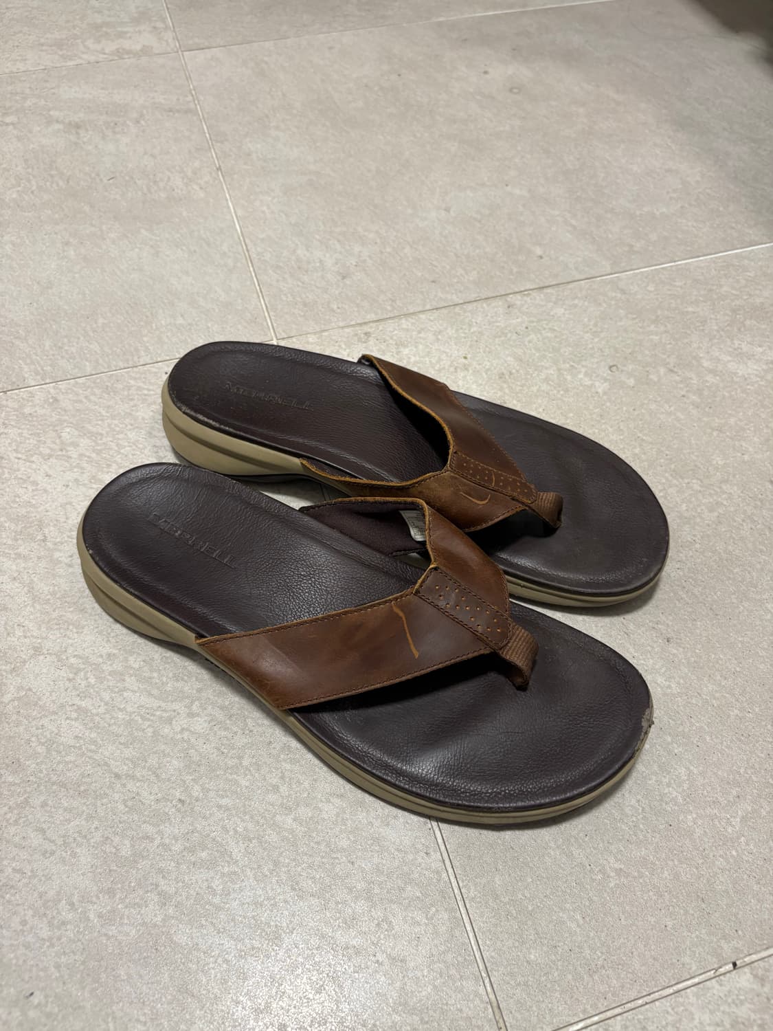 머렐 브라운 레더 플립플랍 쪼리 275 상품이미지1
