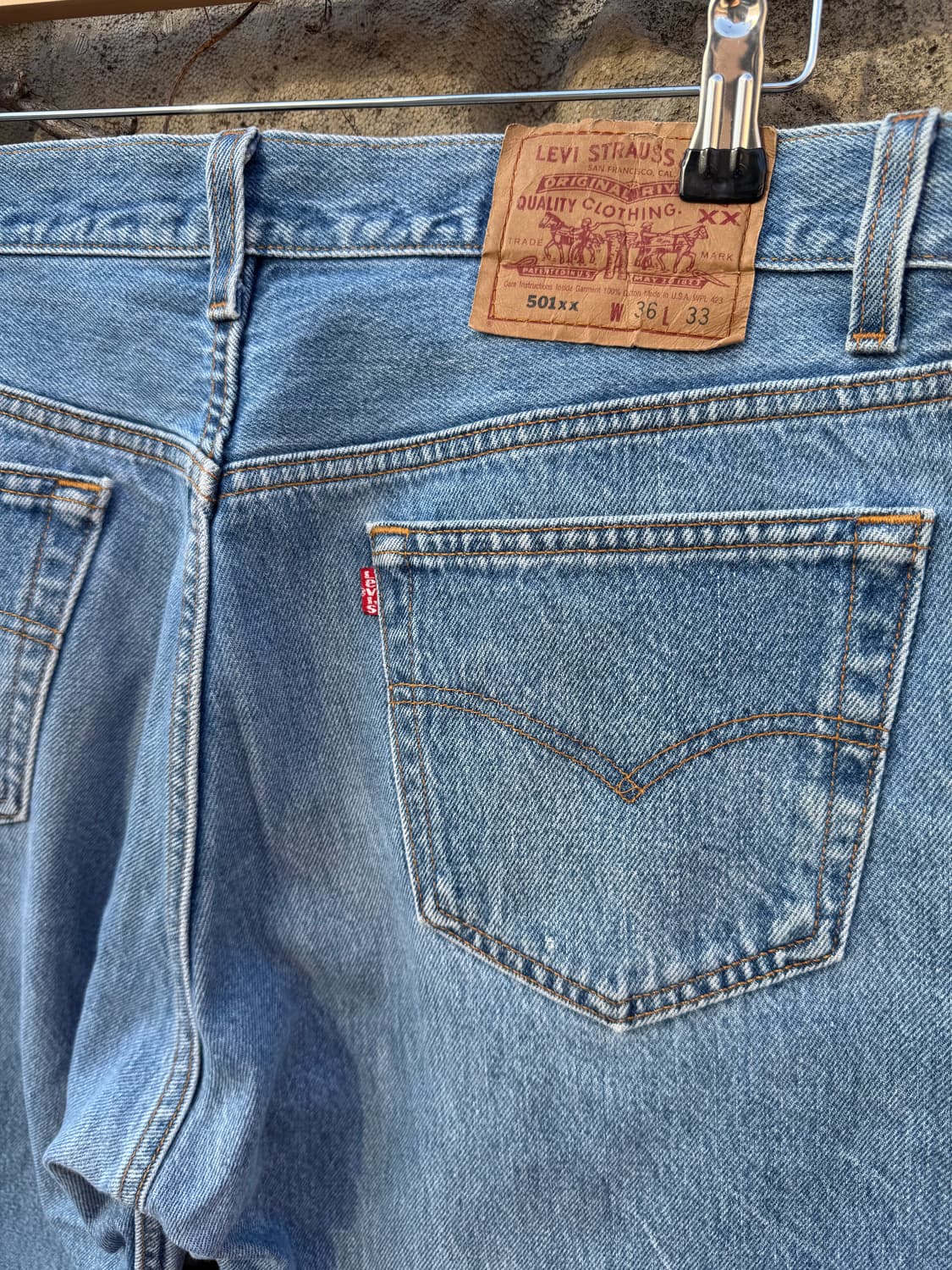 90s 리바이스 빈티지 501xx 워싱 데님 팬츠 34 상품이미지5