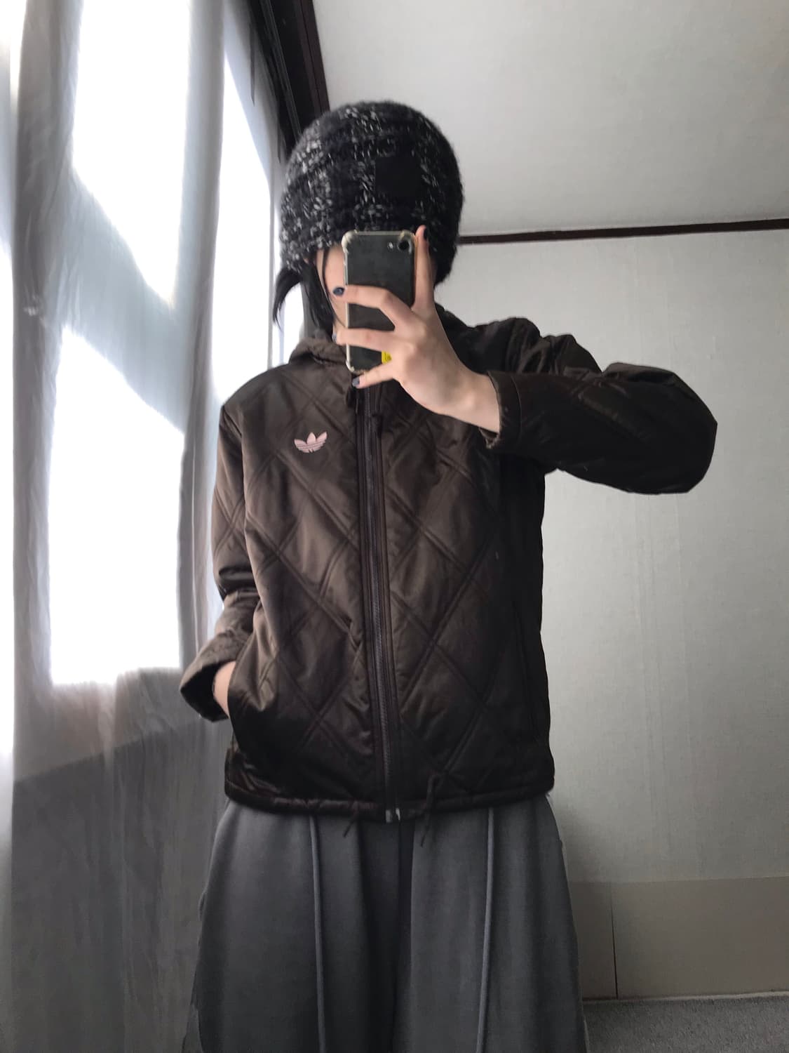 아디다스 브라운 후드 패딩 상품이미지4