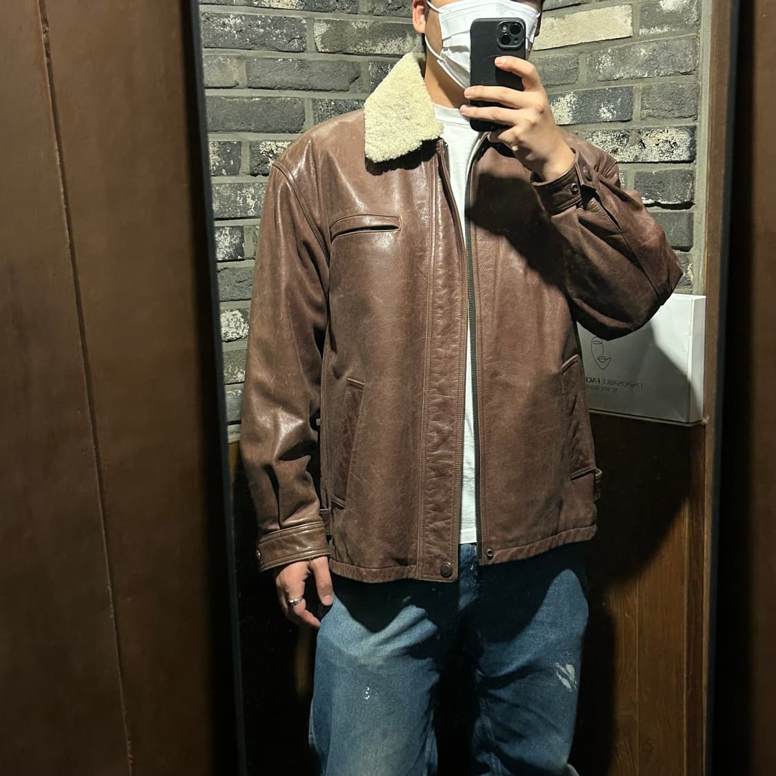 L) SOCCORSO 소가죽 무스탕 레더 자켓 상품이미지9