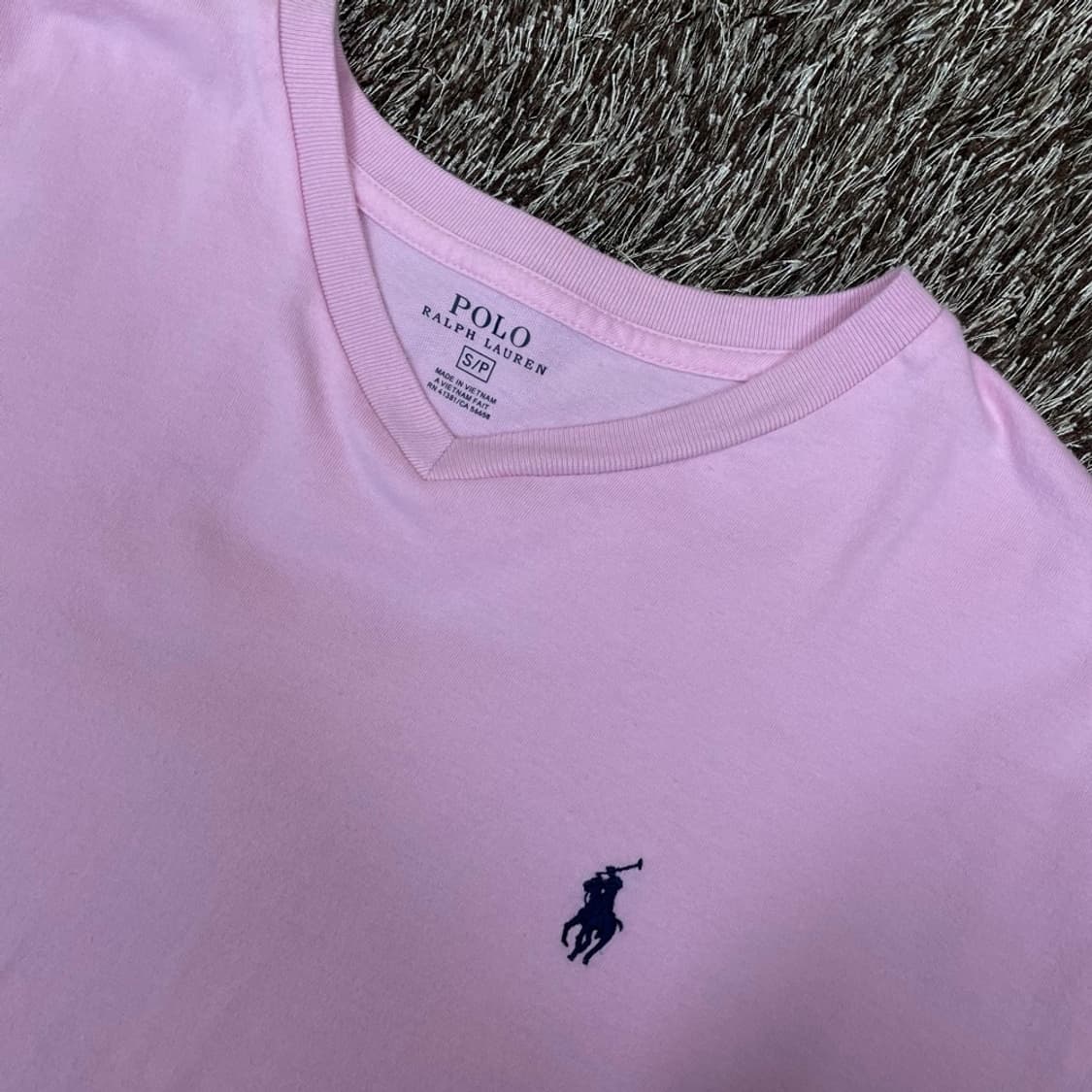 폴로 랄프로렌 연핑크 브이넥 반팔 티셔츠 S (공용추천) 상품이미지2