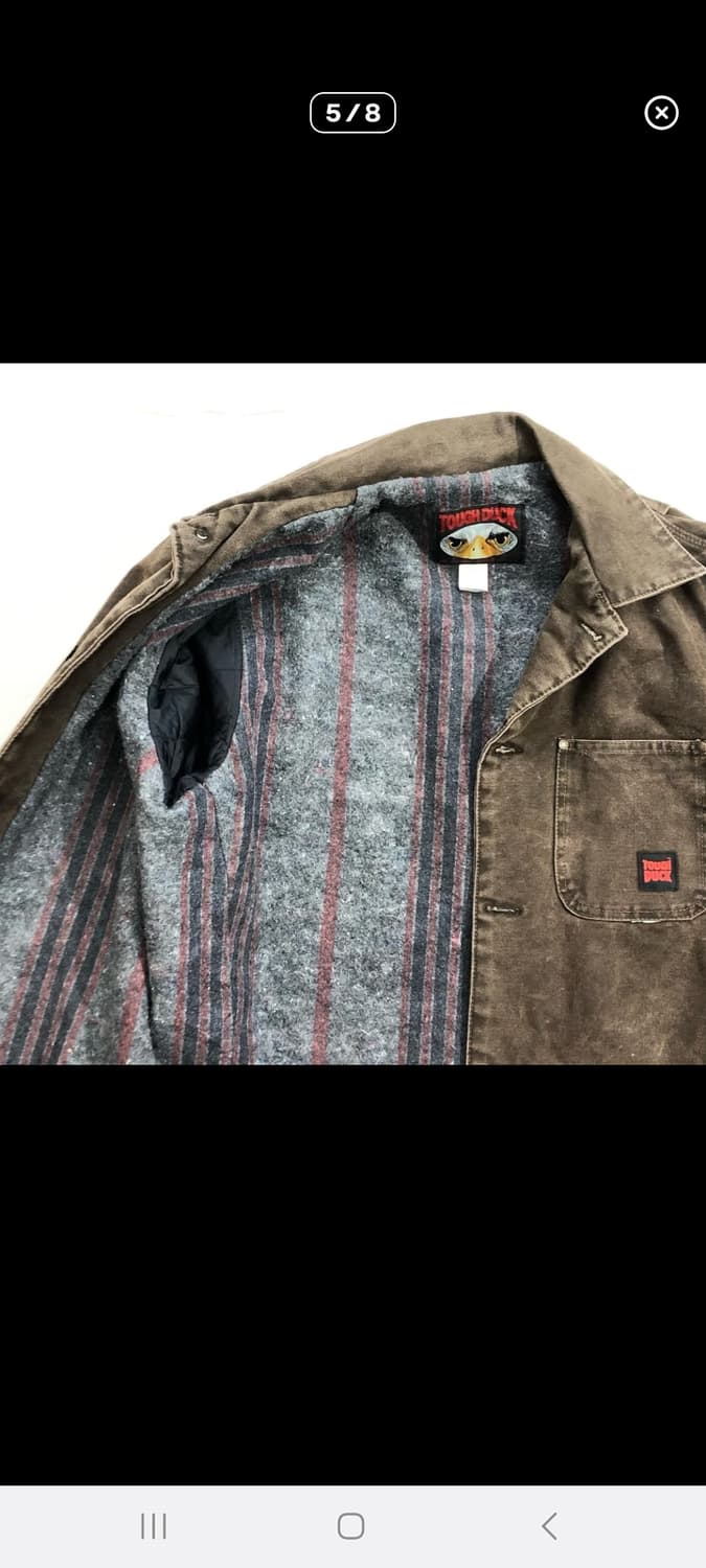 터프덕 브라운 워싱 기모 워크 자켓 상품이미지4