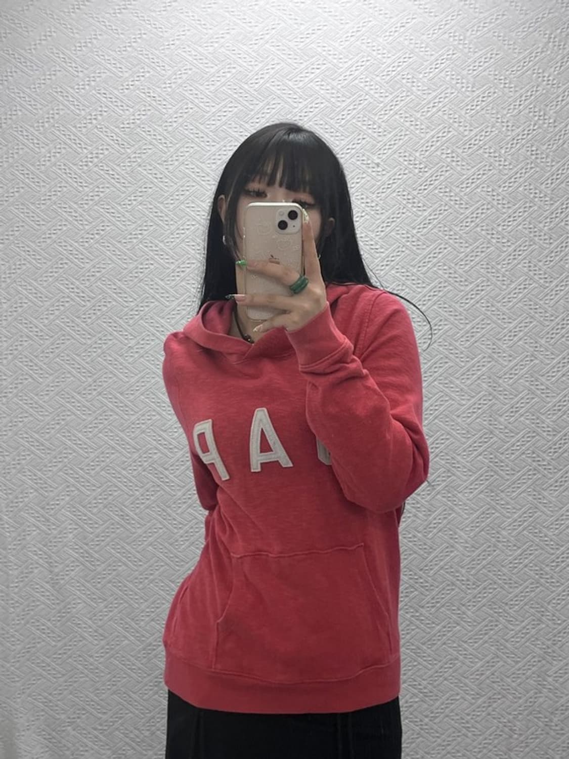 갭 레트로 00's Y2K 빈티지 코랄핑크 후드티 L C09188 상품이미지2