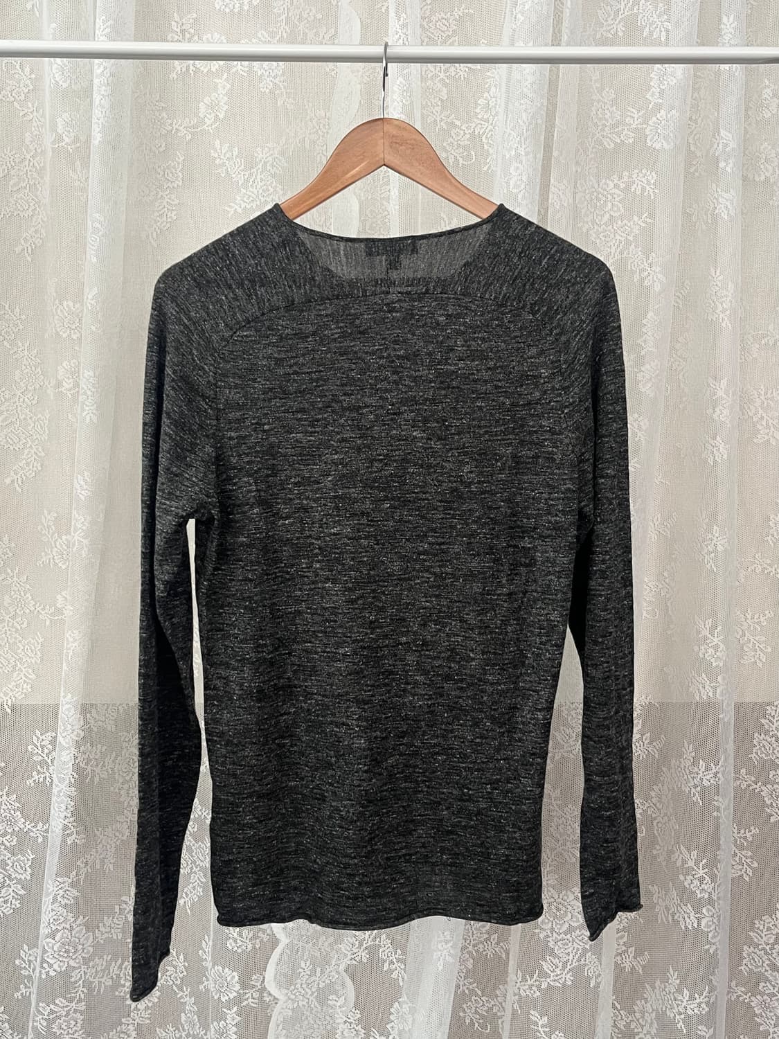 S) 코스 COS 보카시 울 긴소매 티셔츠 차콜 상품이미지2