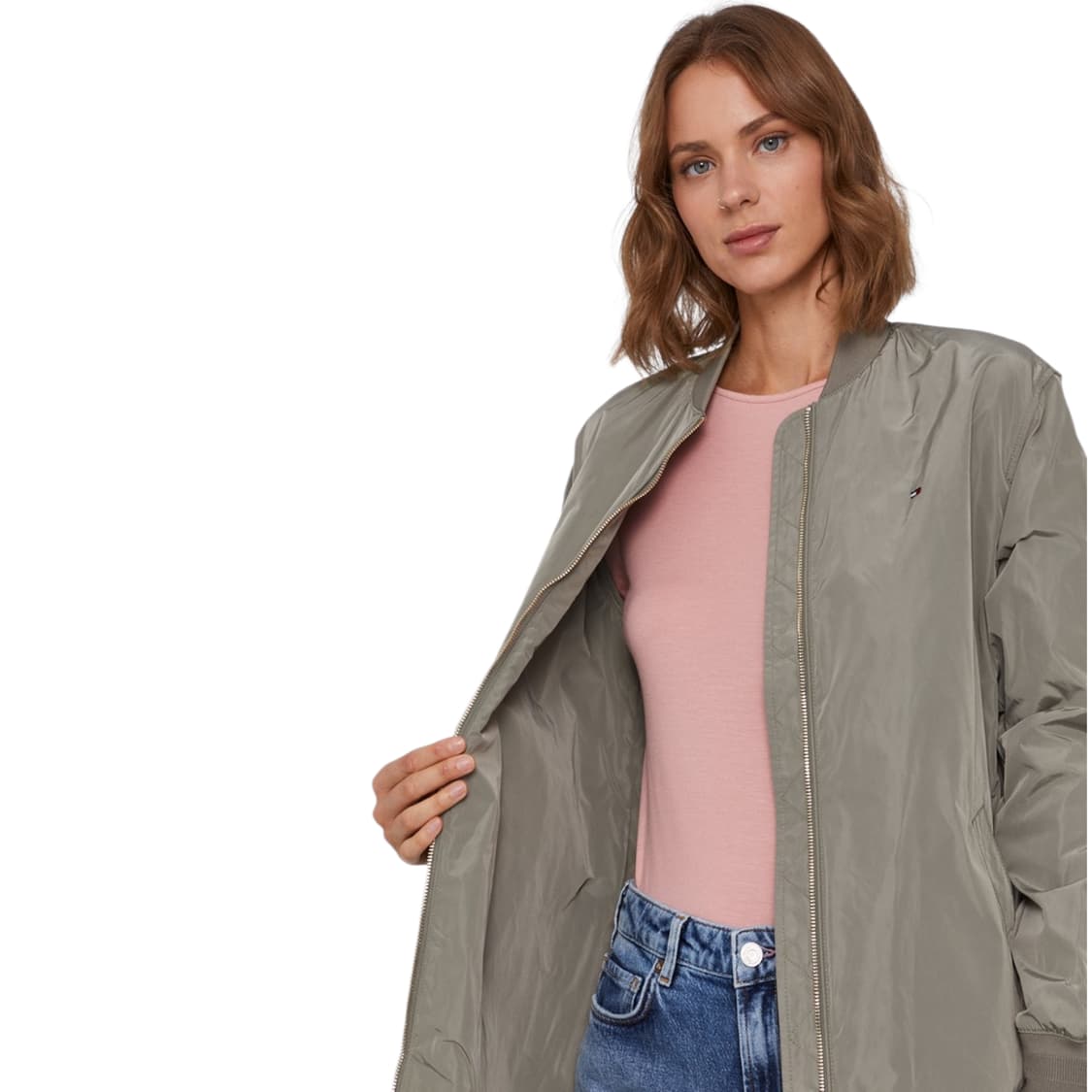 타미힐피거 여성 롱 봄버자켓 카키 롱점퍼 간절기 아우터 ㅣ 상태최상 상품이미지2