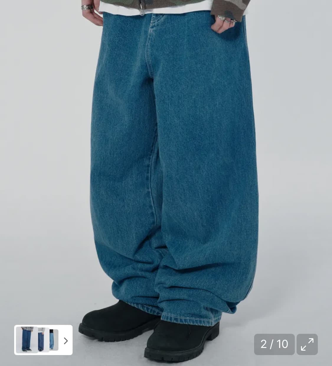 스웨이드 포켓 데님 블루 상품이미지2