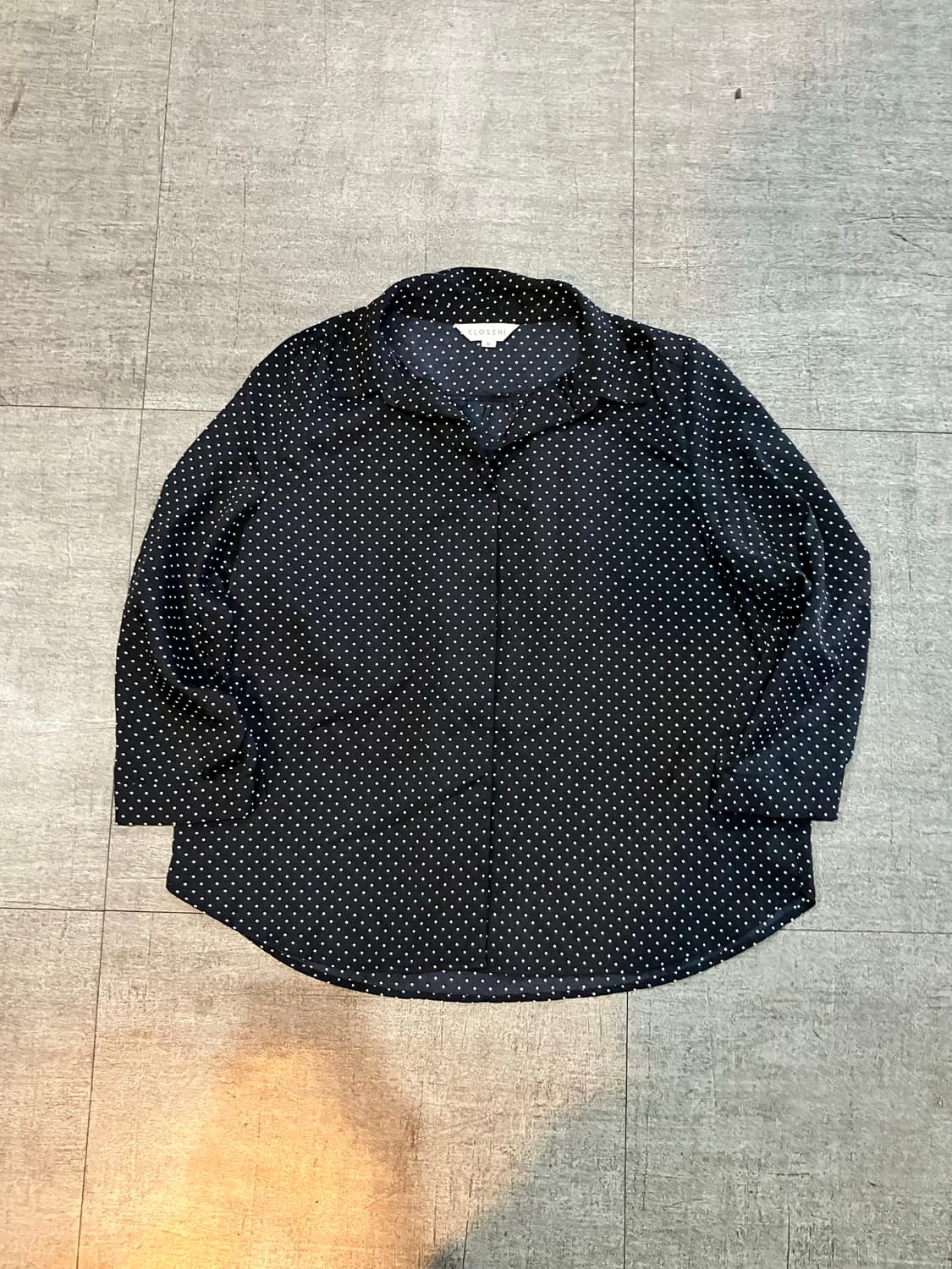 일본빈티지 Closshi 핀터깔 달천깔페어리 도트블라우스 상품이미지1